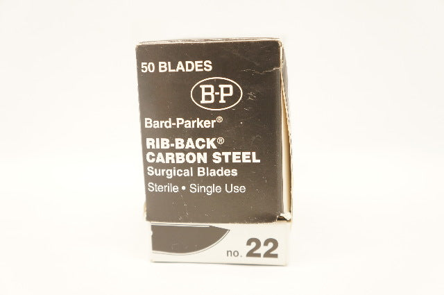 Bard-Parker 371122 Rib-Back Carbon Steel Surgical Blades # 22 - Box of 50