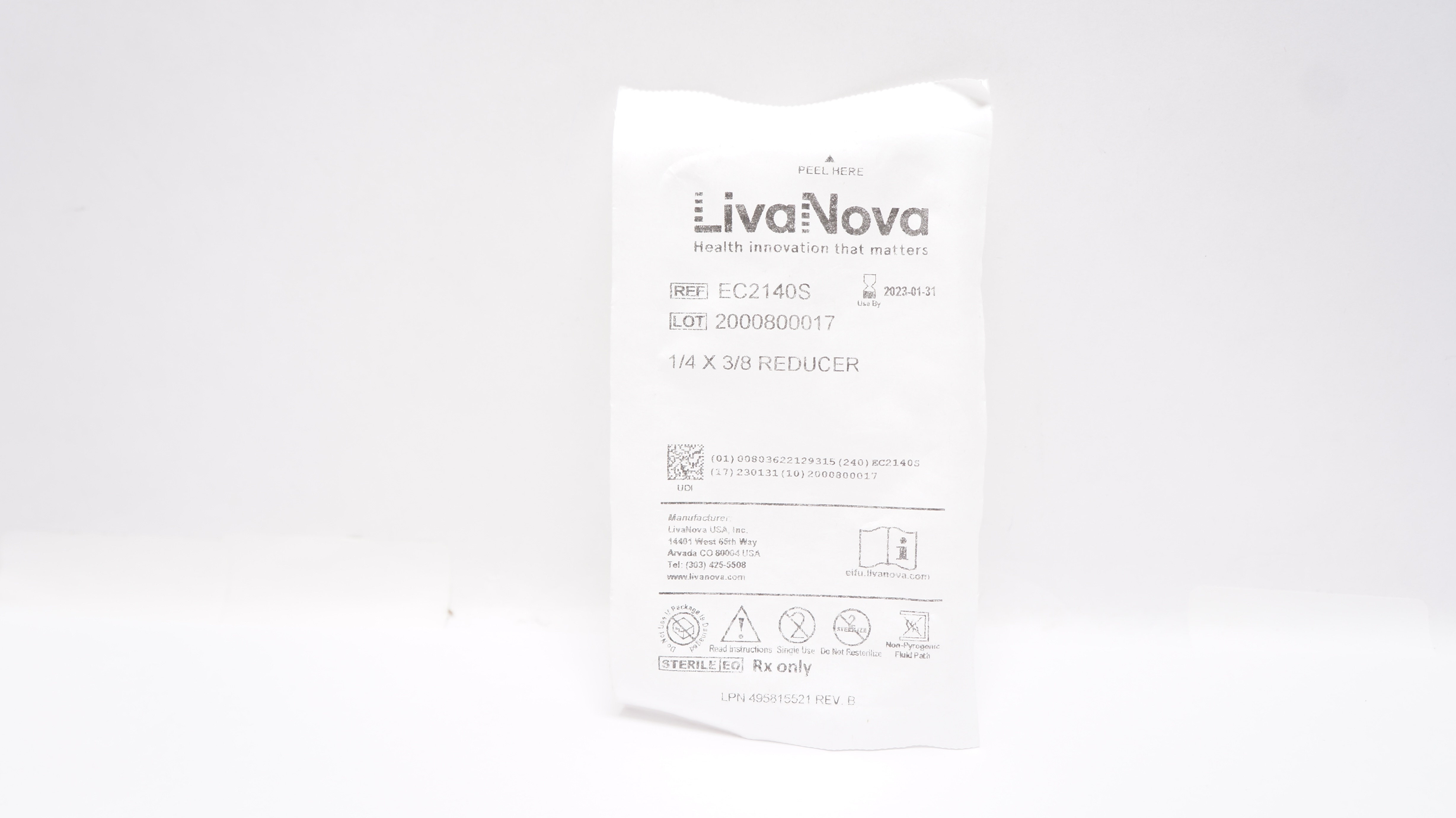 LivaNova EC2140S 1/4inch x 3/8inch Reducer (x)