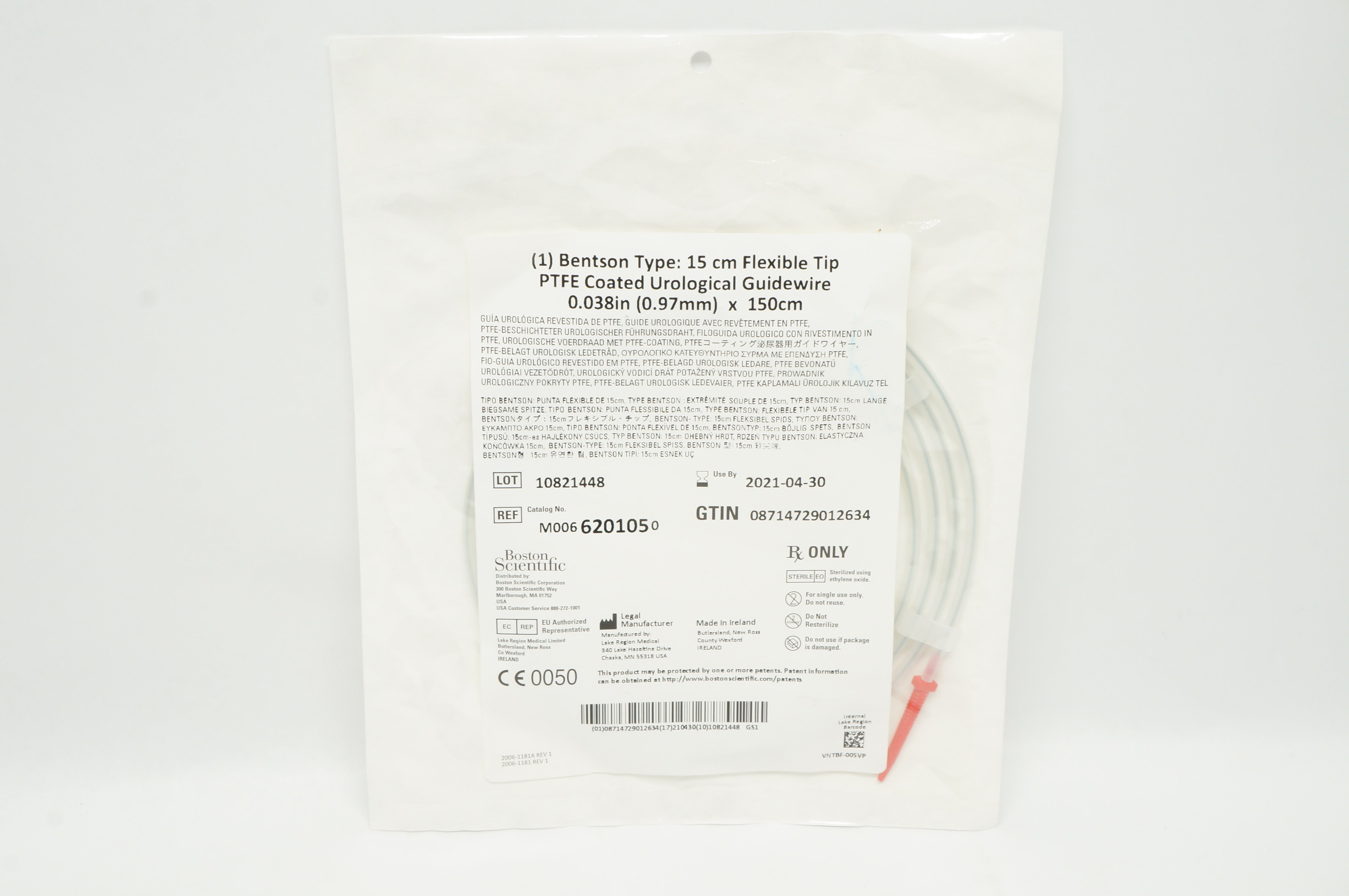 Boston Scientific M0066201050 Coated Urological Guidewire 0.038inch x