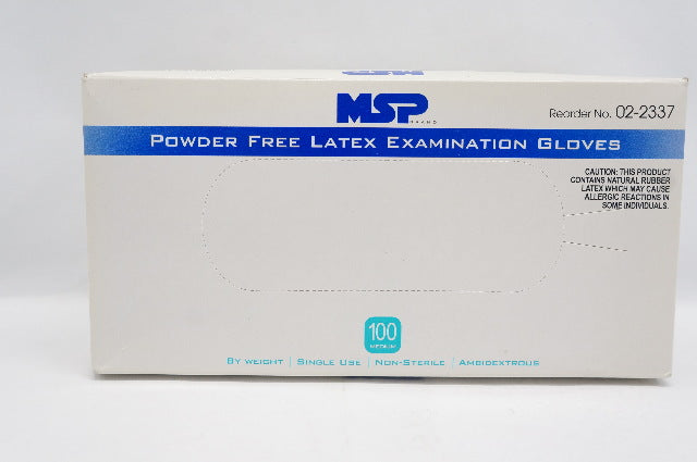 Dynarex 02-2337 MSP Powder Free Latex Examination Gloves, Medium- Box of 100