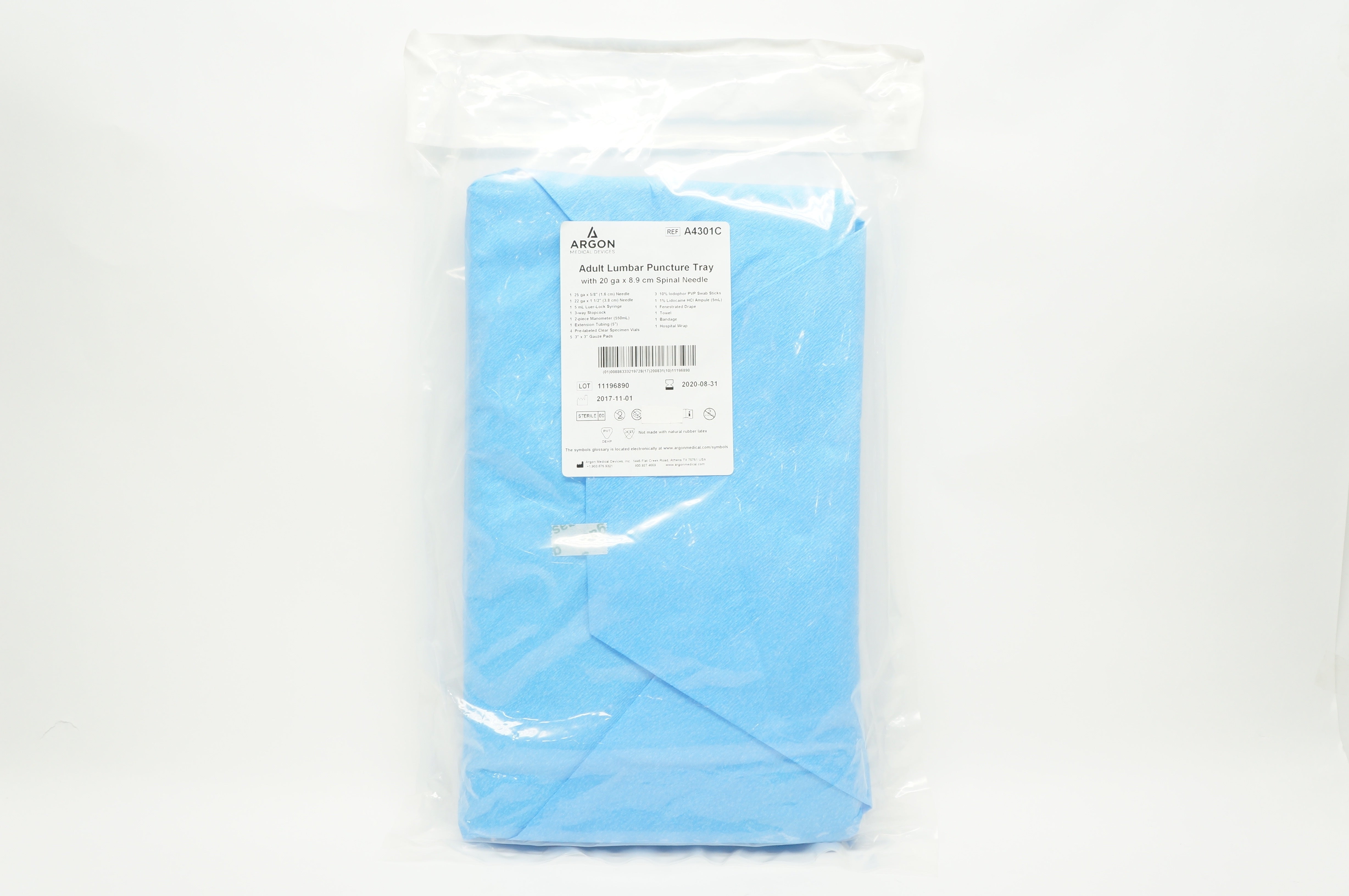 Argon A4301C Adult Lumbar Puncture Tray, 20Ga (x)