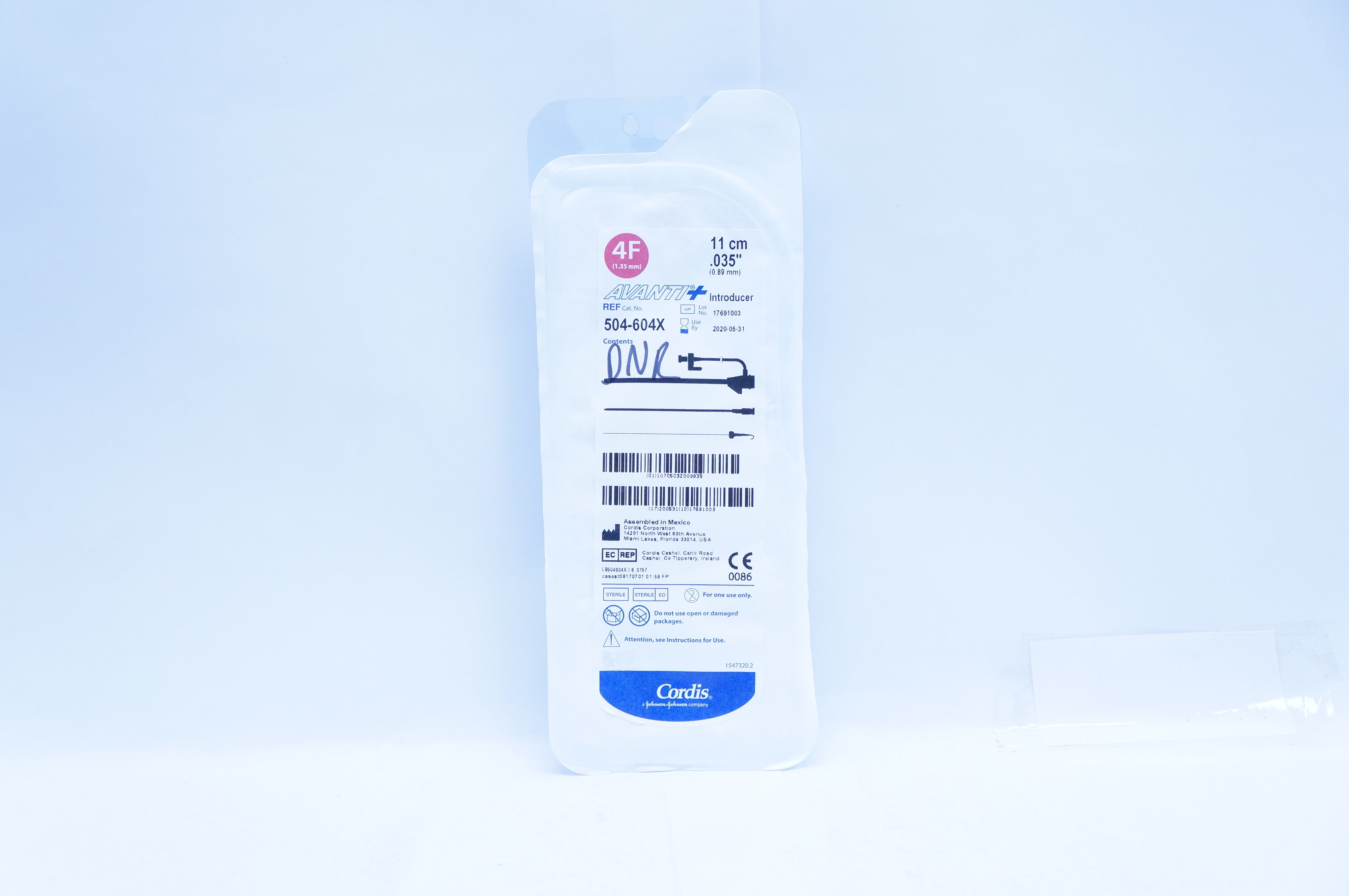 Cordis 504604X AVANTI Plus Introducer 4F x 11cm x 0.035inch (x)