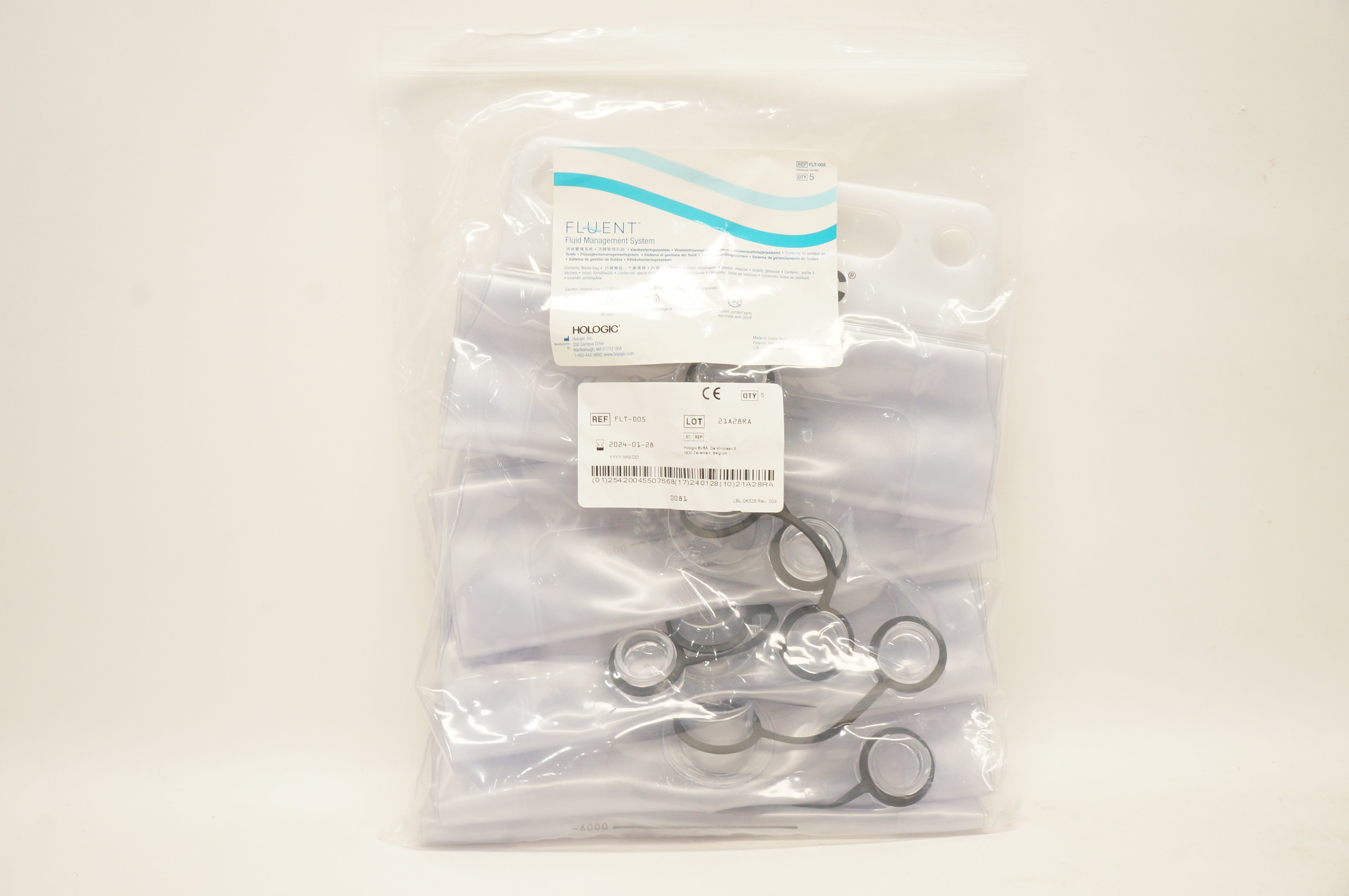 Hologic FLT005 Fluent Fluid Management System Waste Bag Box of 5