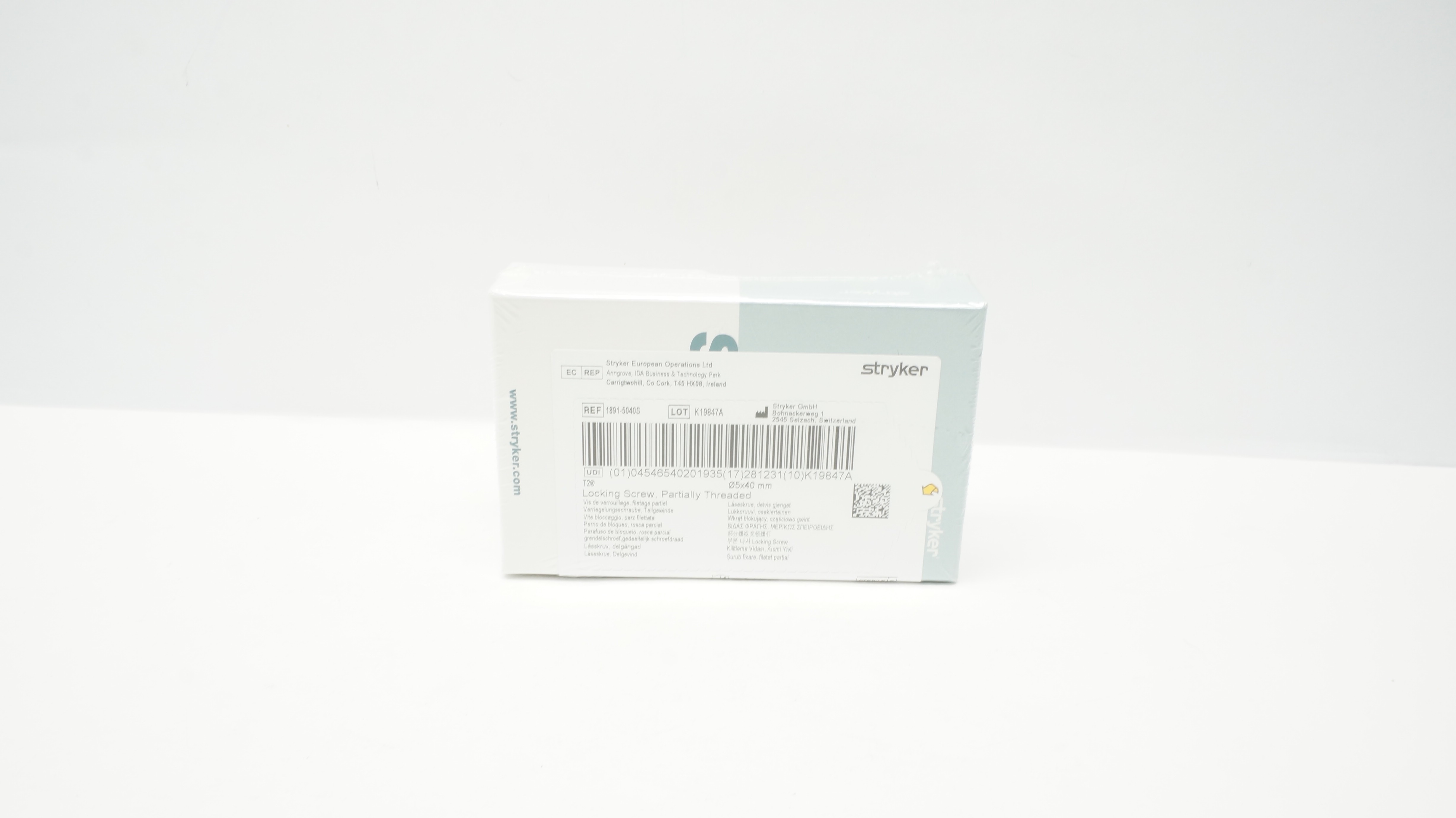 Stryker 1891-5040S Locking Screw, Partially Threaded 5x40mm