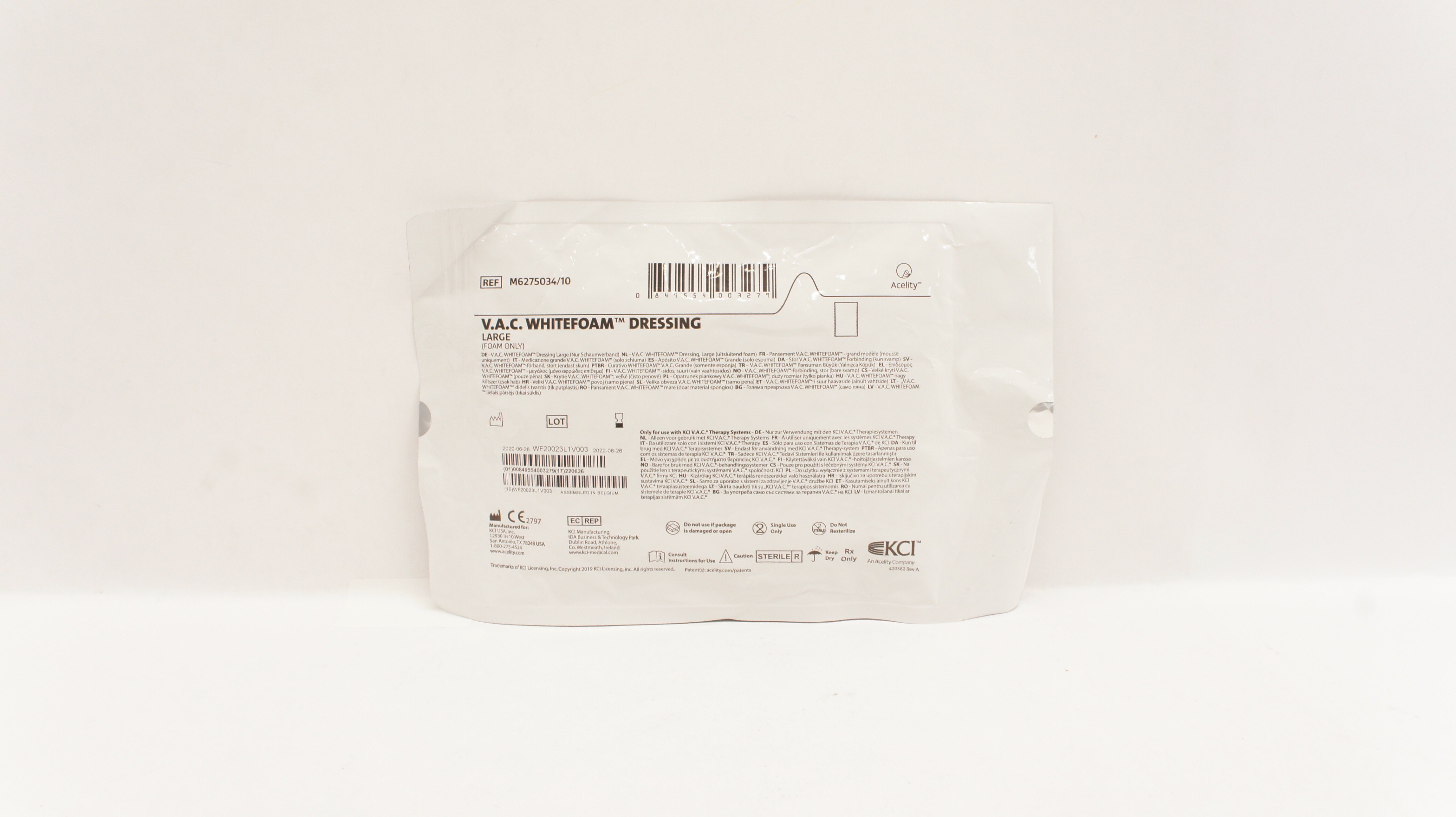 KCI M6275034/10 V.A.C Whitefoam Dressing Large (x)