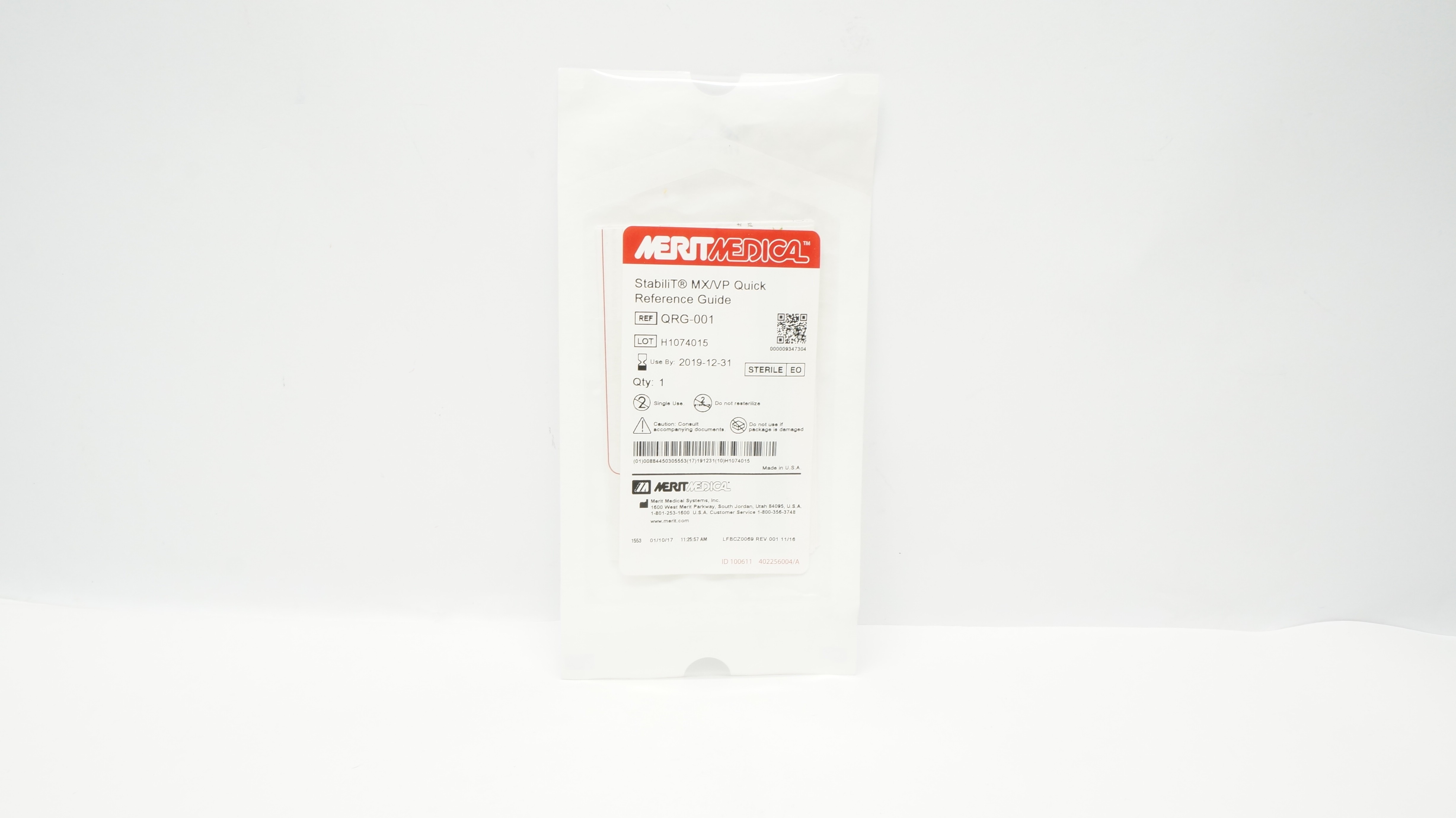Merit Medical QRG-001 StabiliT MX/VP Quick Reference Guide (x)