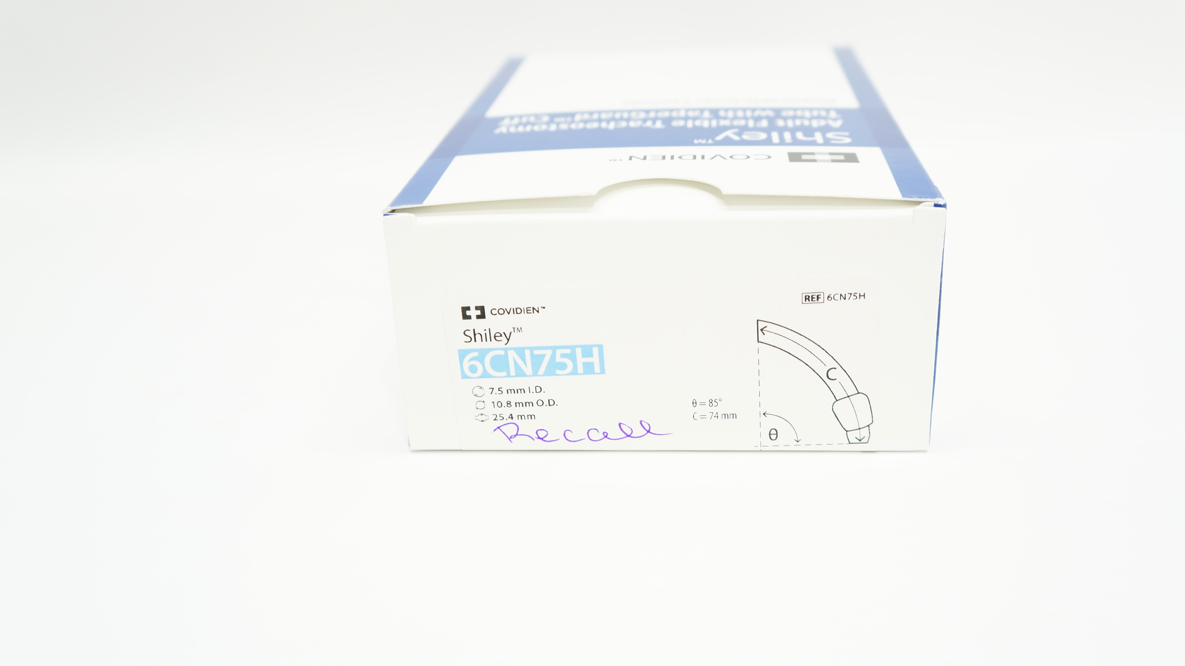 Covidien 6CN75H Shiley Adult Flexible Tracheostomy Tube 7.5ID x