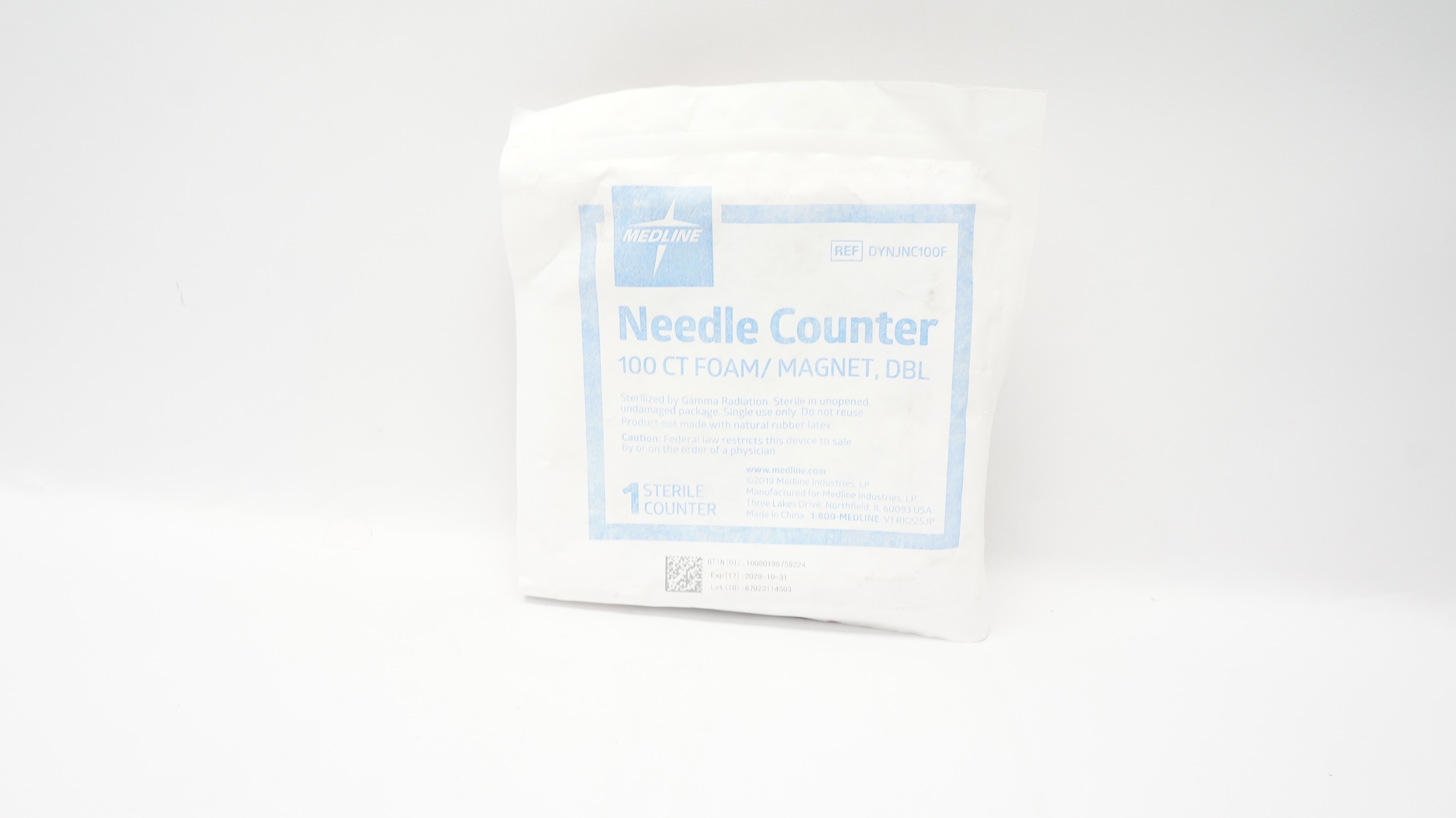 Medline DYNJNC100F Ndle Counter 100 CT Foam/Magnet, DBL