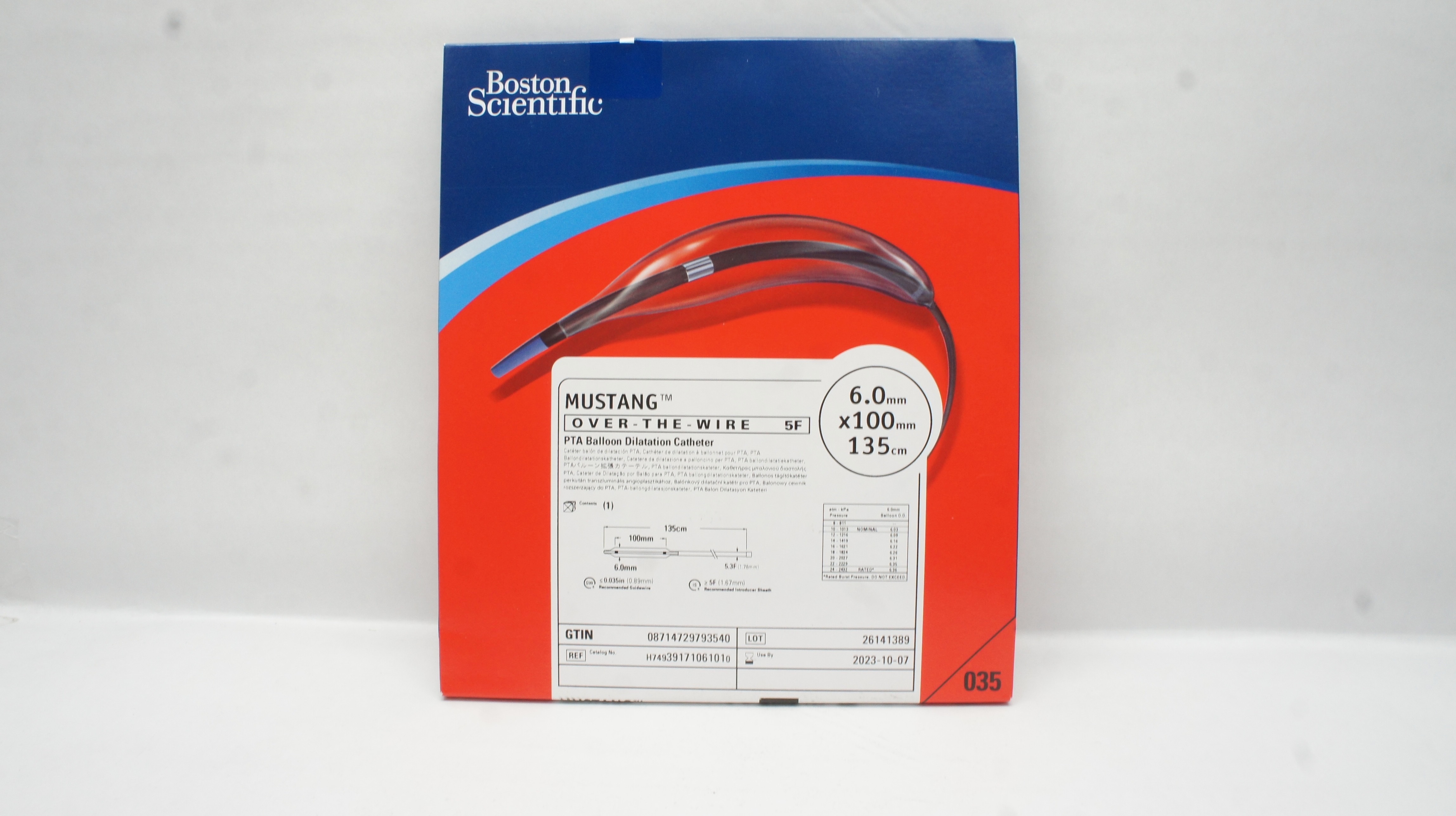 Boston Scientific 3917106101 Mustang PTA Balloon Dilitation Cath. 5F (x)