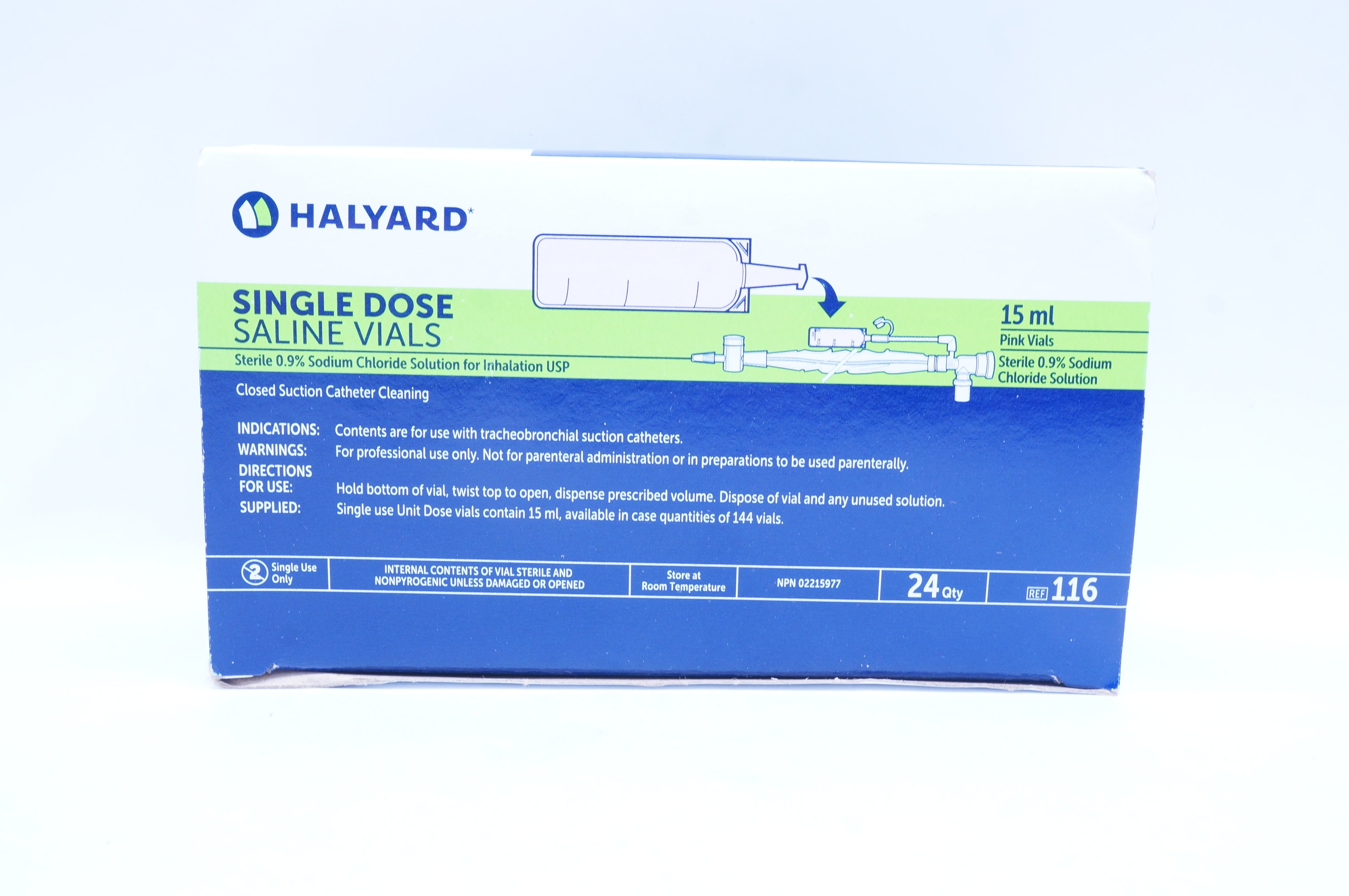 Halyard 116 0.9% Sodium Chloride Solution For Inhalation 15ml (x) - Box of 24