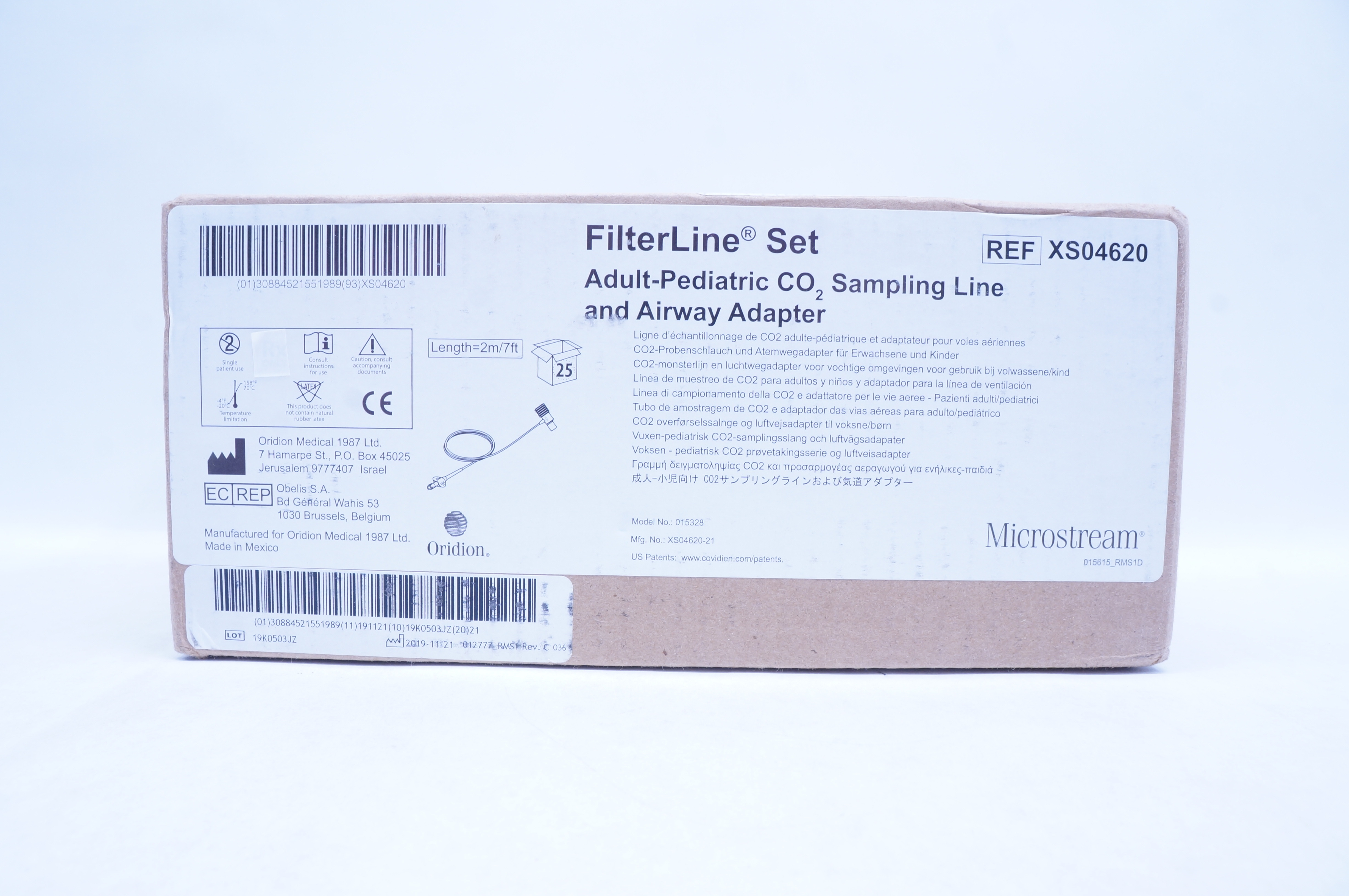 Microstream XS04620 Oridion Medical FilterLine Set 7ft - Box of 25