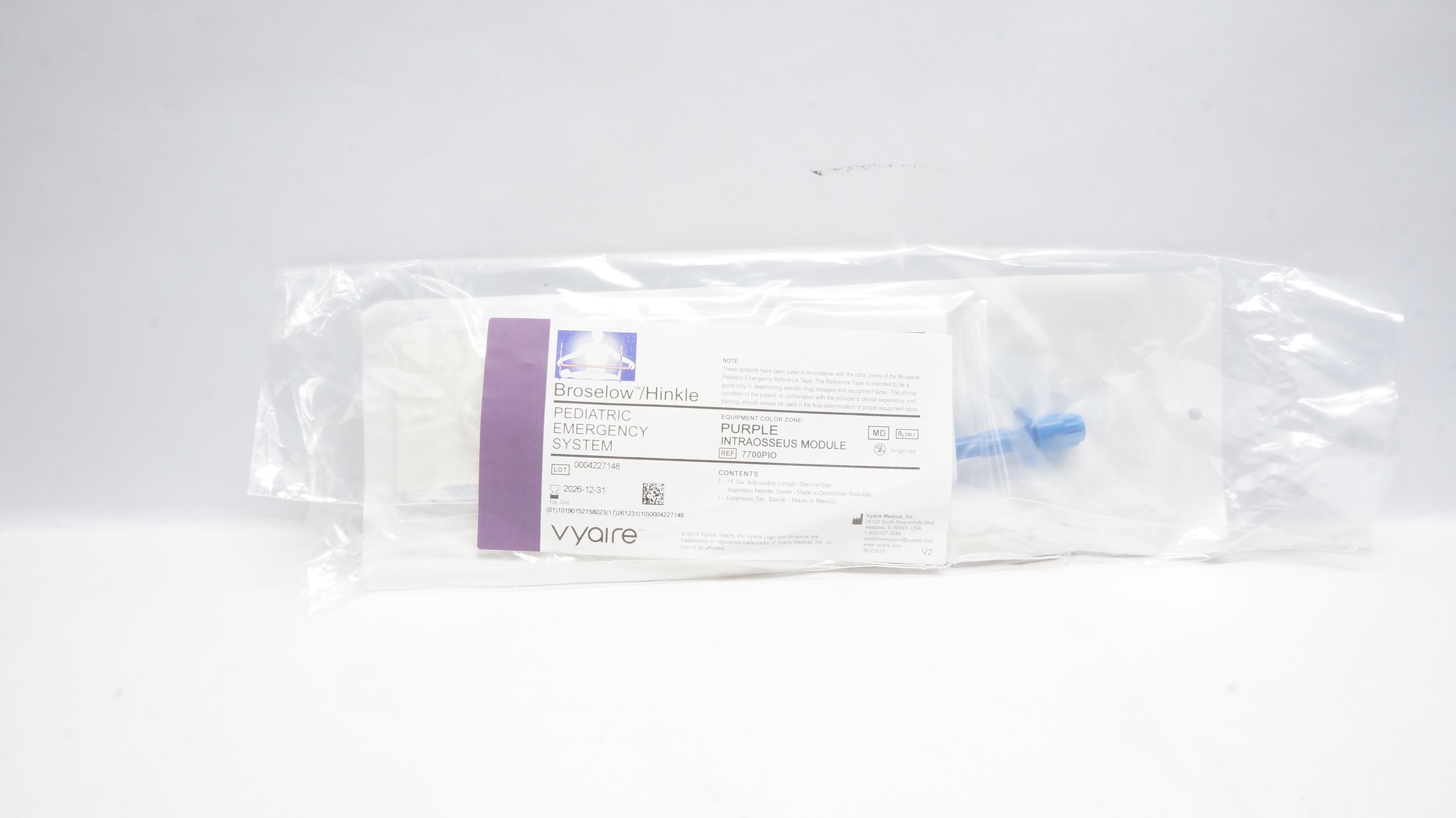 Vyaire 7700PIO Pediatric Emergency System Purple, Intraosseus Module
