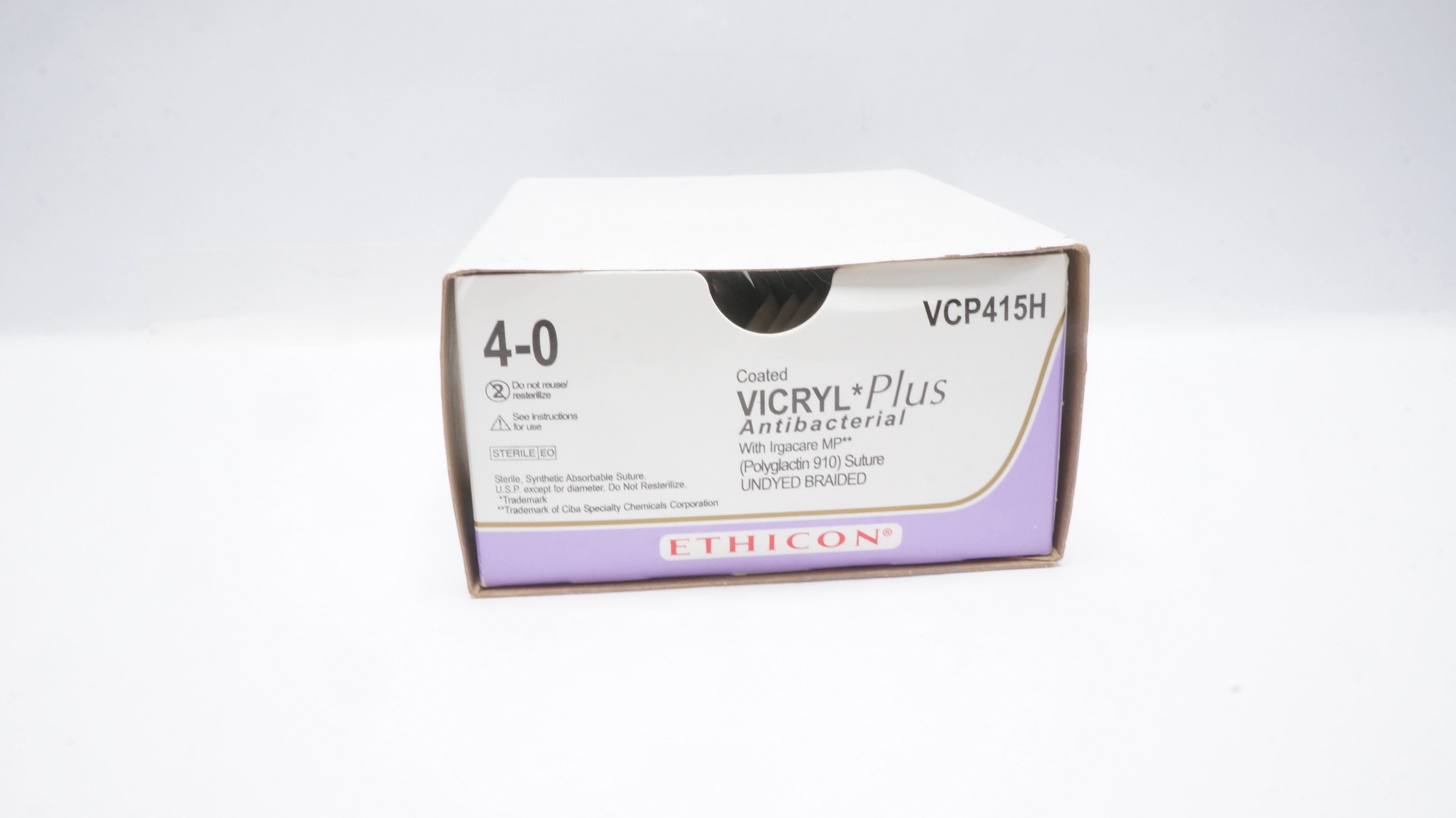 Ethicon VCP415H 4-0 VICRYL Plus Stre SH 26mm 1/2c Taper 27inch (x) - Box of 21