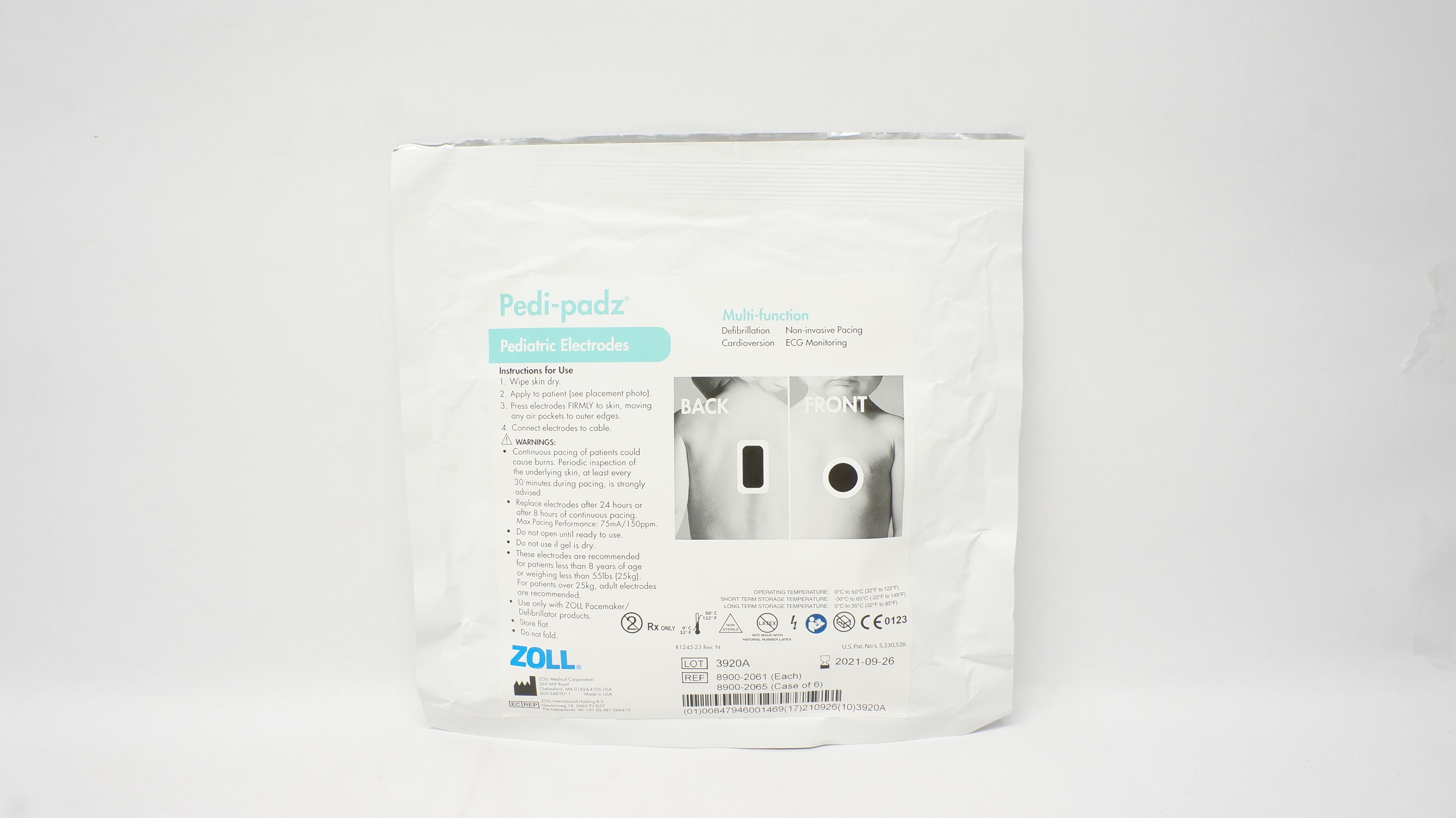 Zoll 8900-2061 Pedi-padz Multi-Function Pediatric Electrodes (x)