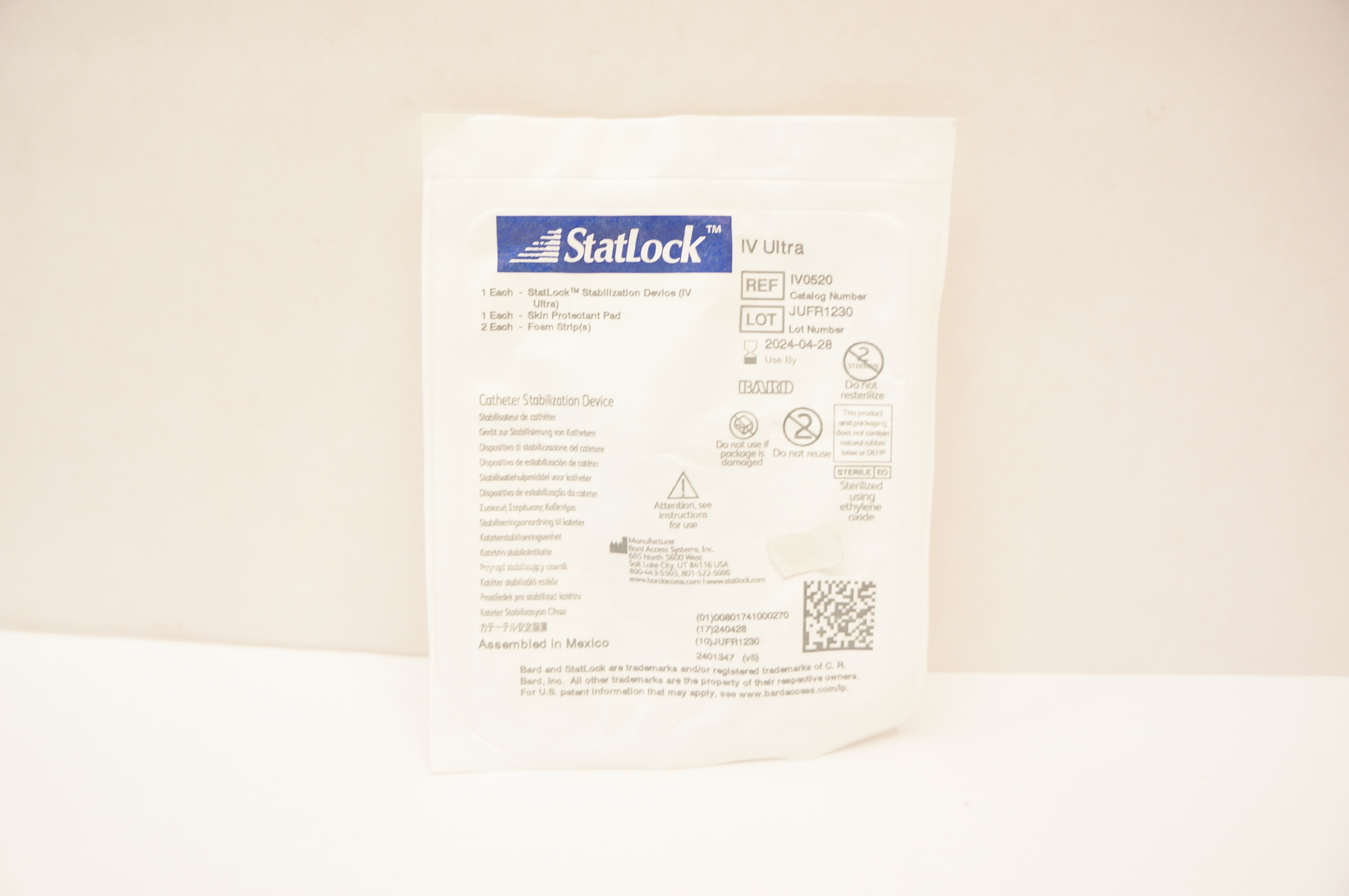 Bard IV0520 StatLock Cath. Stabilization Device IV Ultra