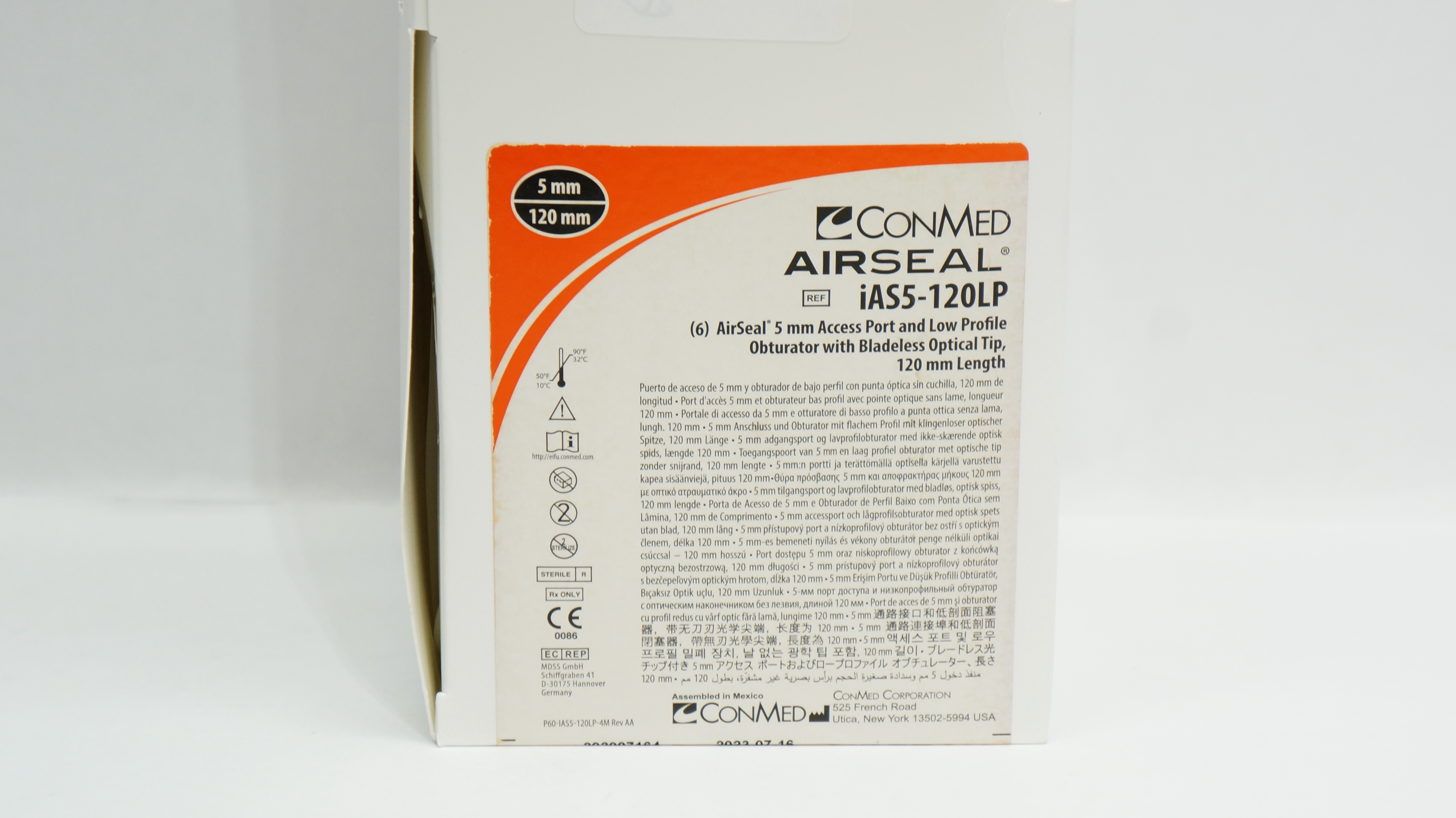 Conmed iAS5-120LP AirSeal 5mm Access Port & Low Profile Obturator,5mm x 120mm