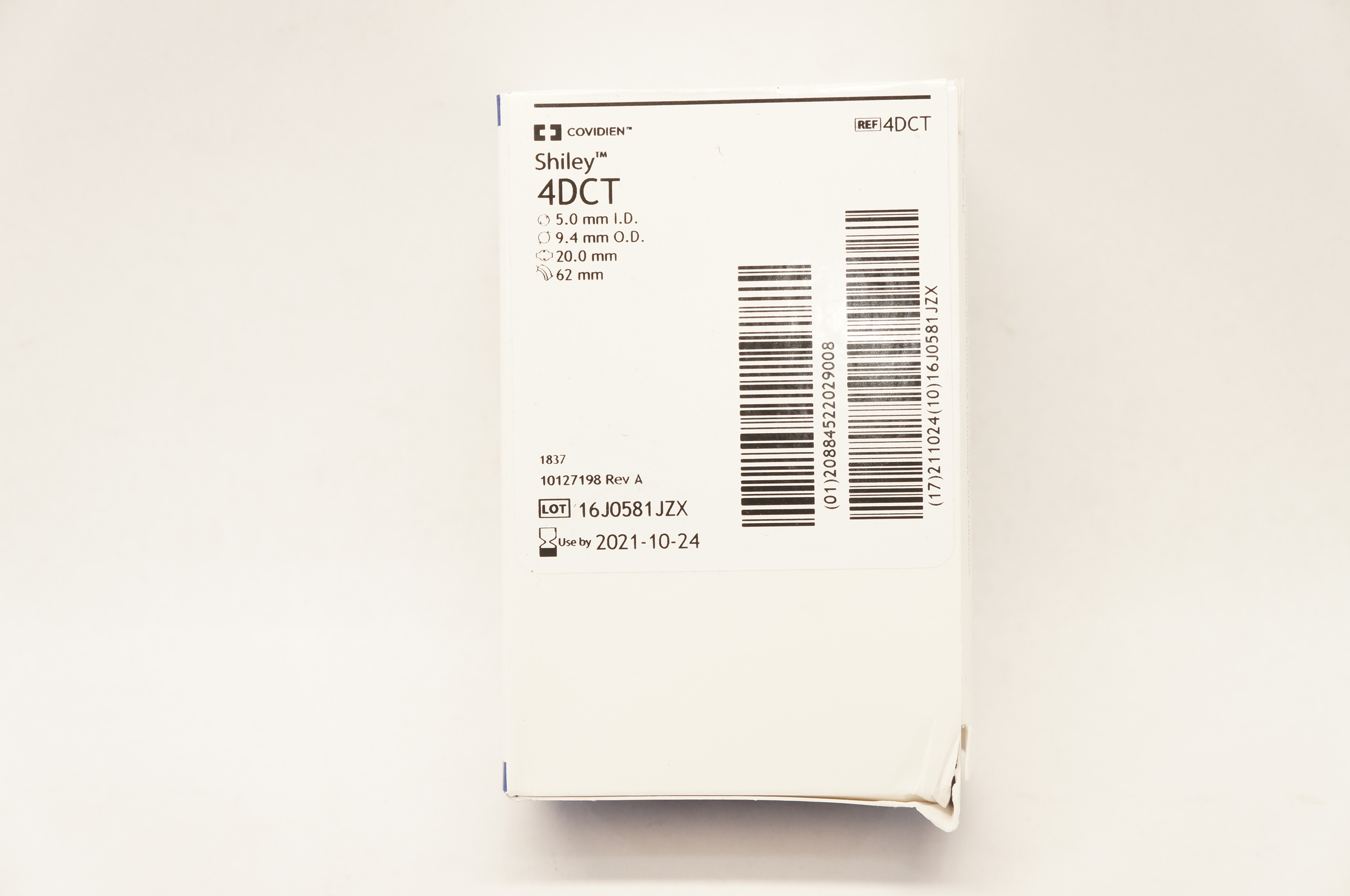 Covidien 4DCT Tracheostomy Tube Cuffed w/Inner Cannula  5.0 x9.4 x 20 x 62mm (x)