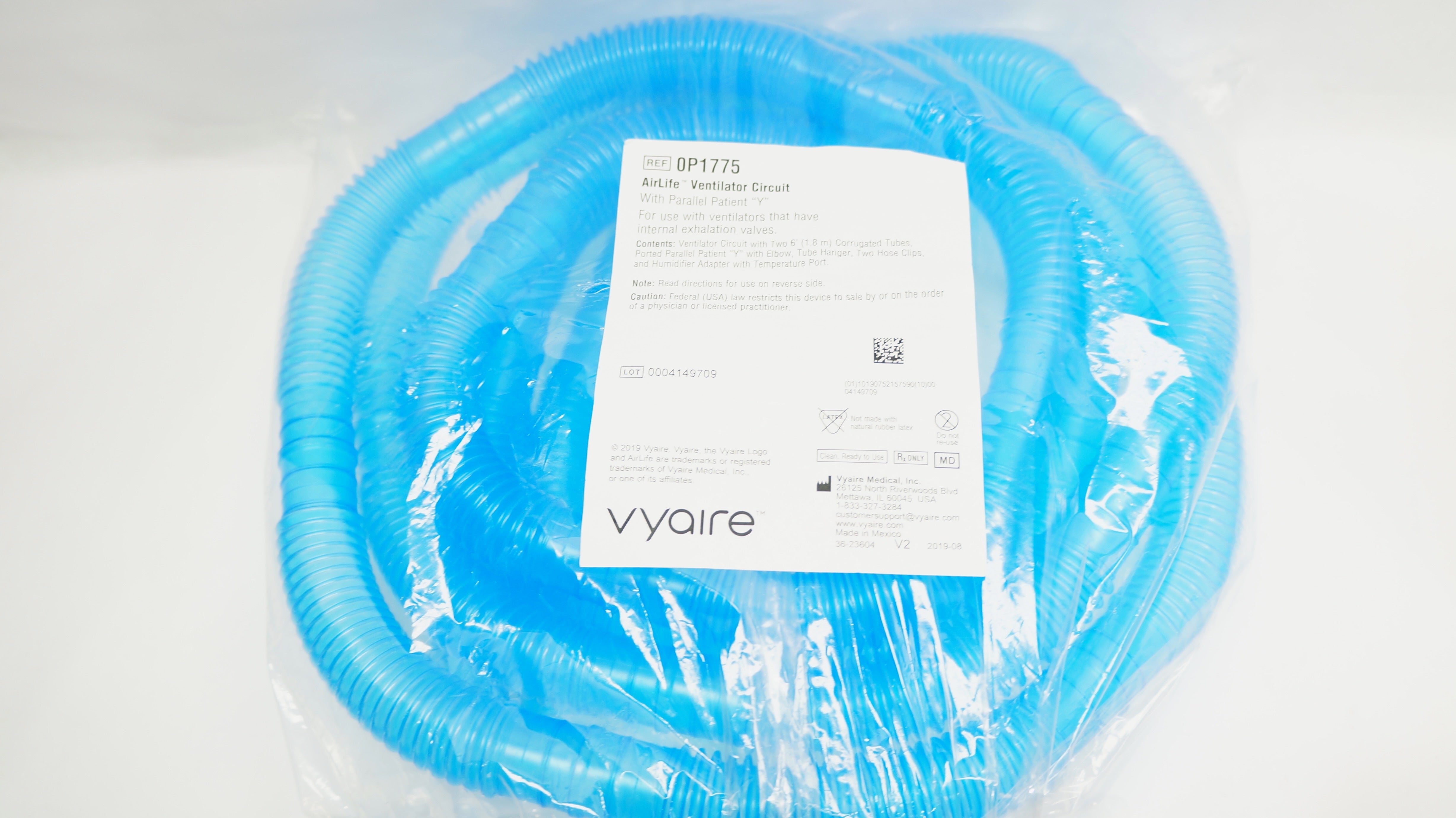 Vyaire 0P1775 AirLife Ventilator Circuit with Parallel Patient 