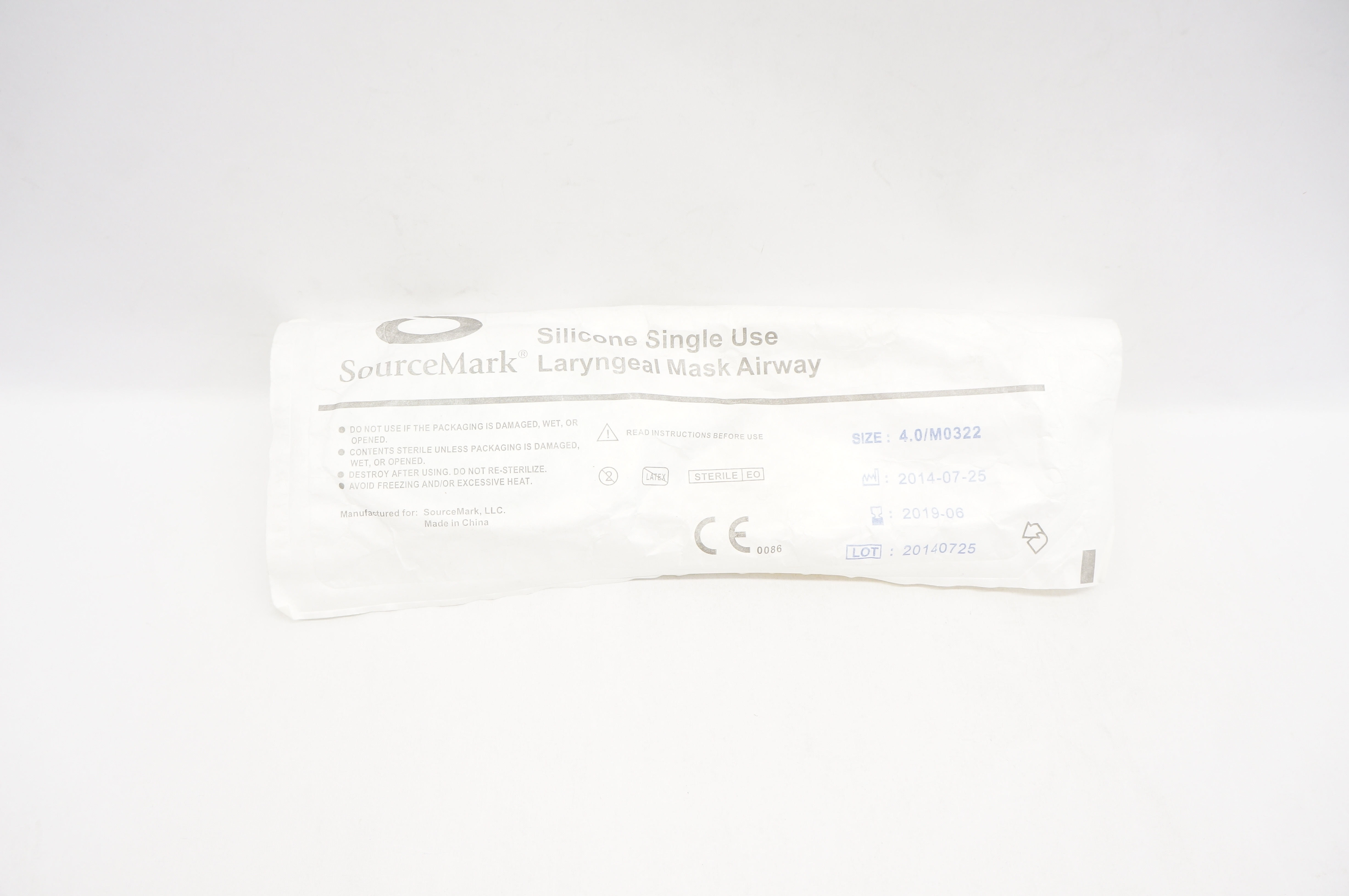 SourceMark M0322 Laryngeal Mask Airway Size 4 50-70kg Air<30ml/60cm H2O (x)