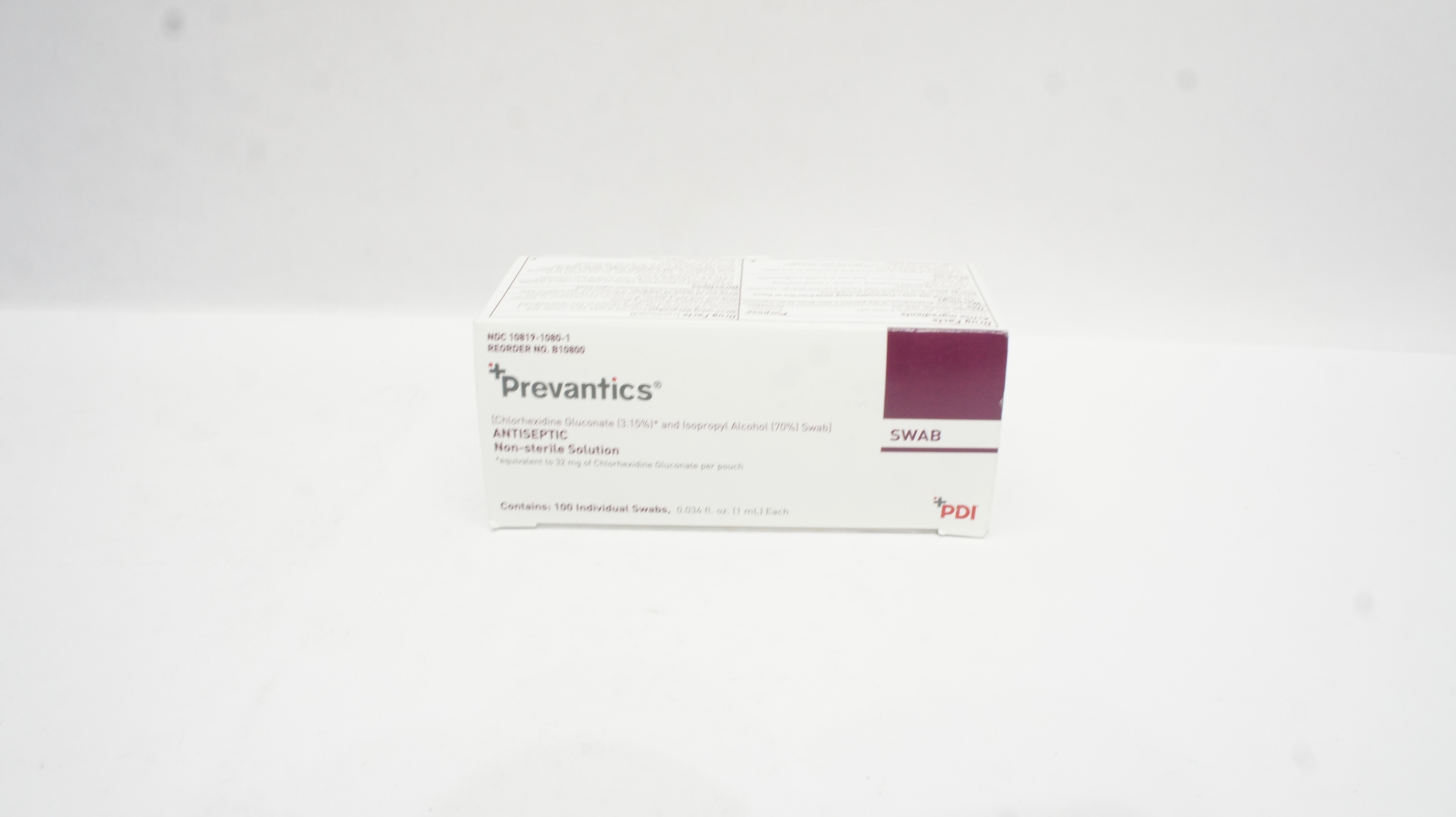 PDI B10800 10819-1080-1 Prevantics Swab Antiseptic 1mL Each - Box of 93