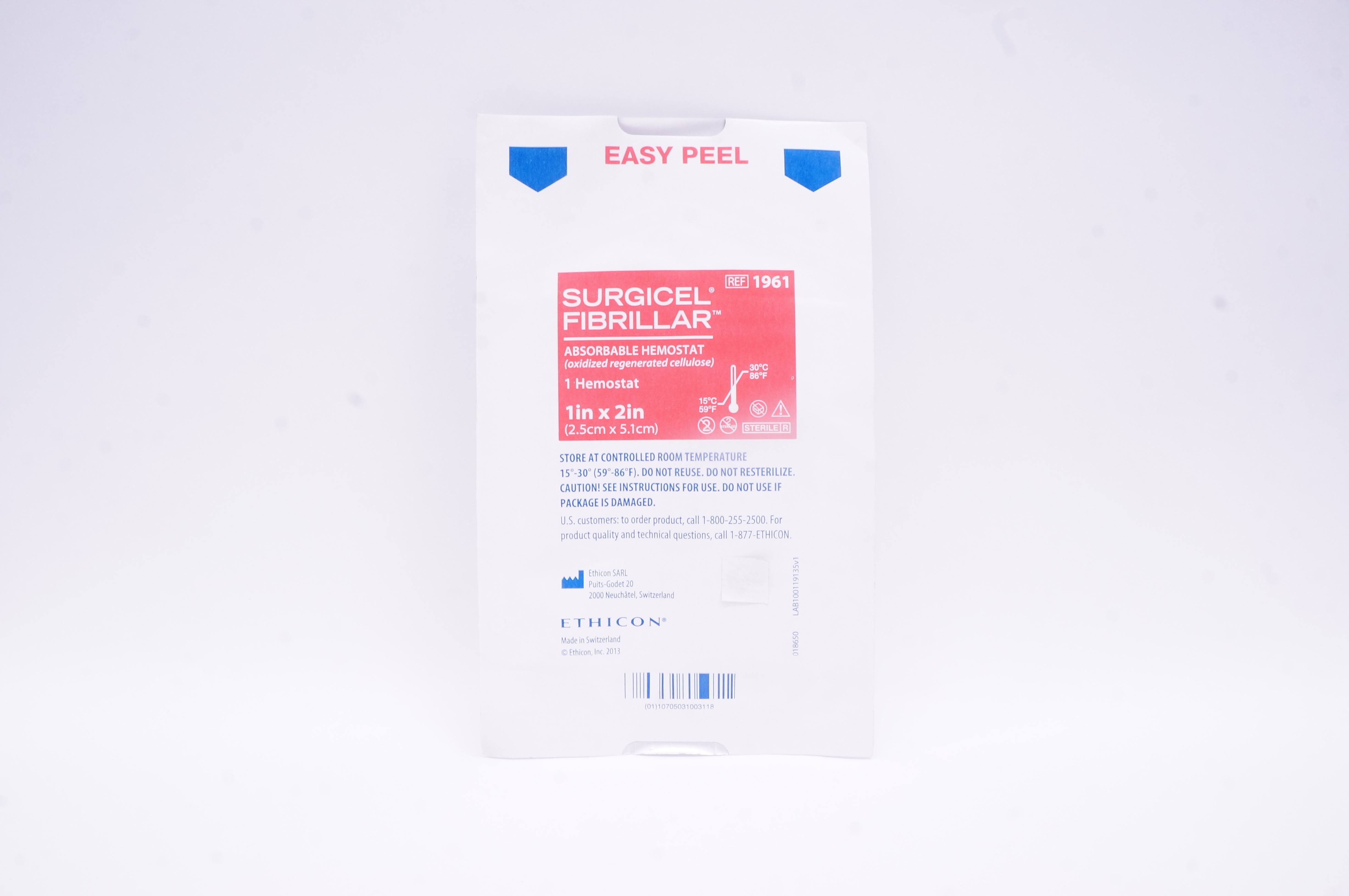 Ethicon 1961 Surgicel Fibrillar Absorbable Hemostat 1inch x 2inch (x)