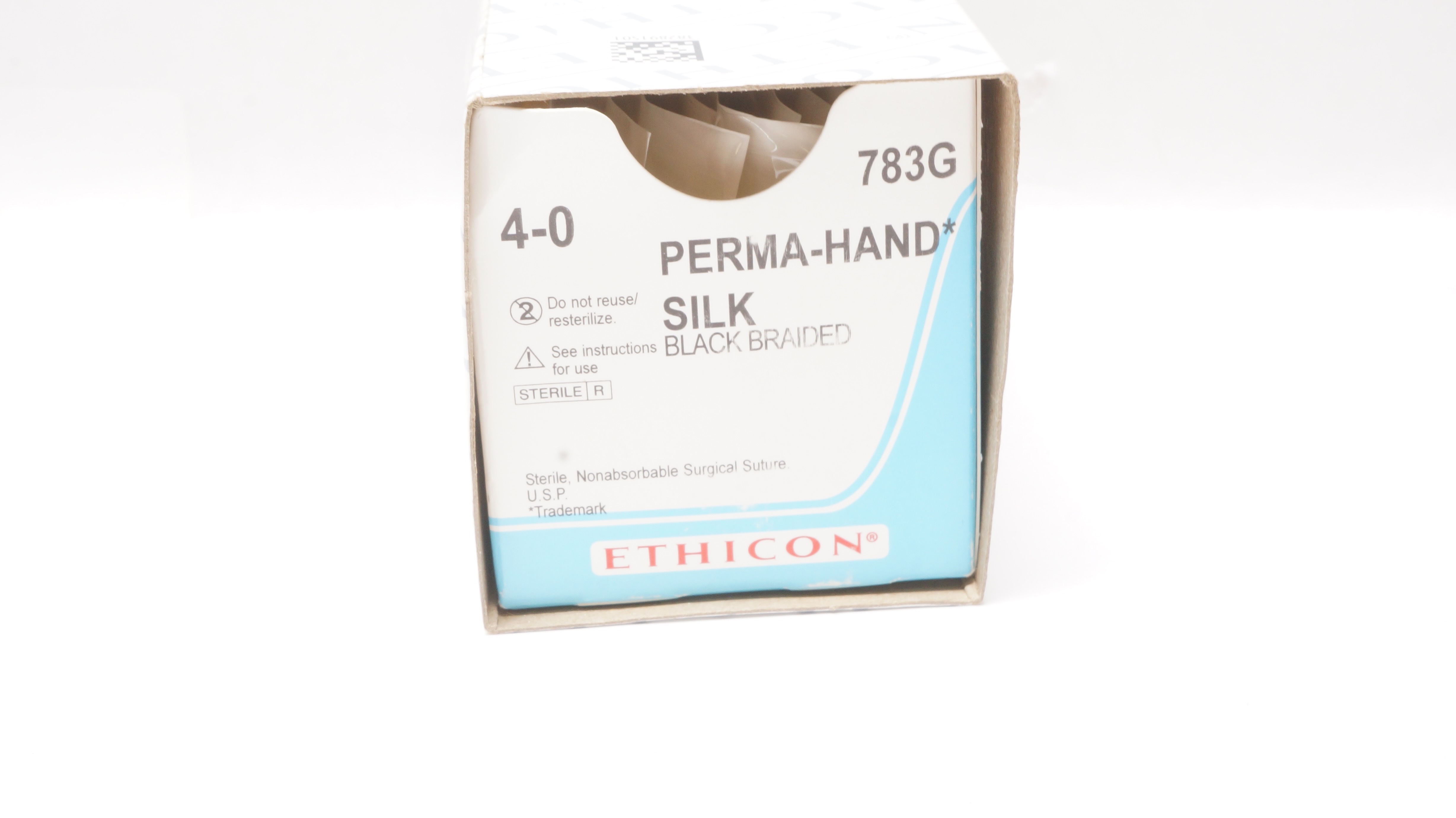 Ethicon 783G 4-0 PERMA-HAND SILK G-3 13mm 3/8c Reverse Cutting 18in(x)-Box of 12