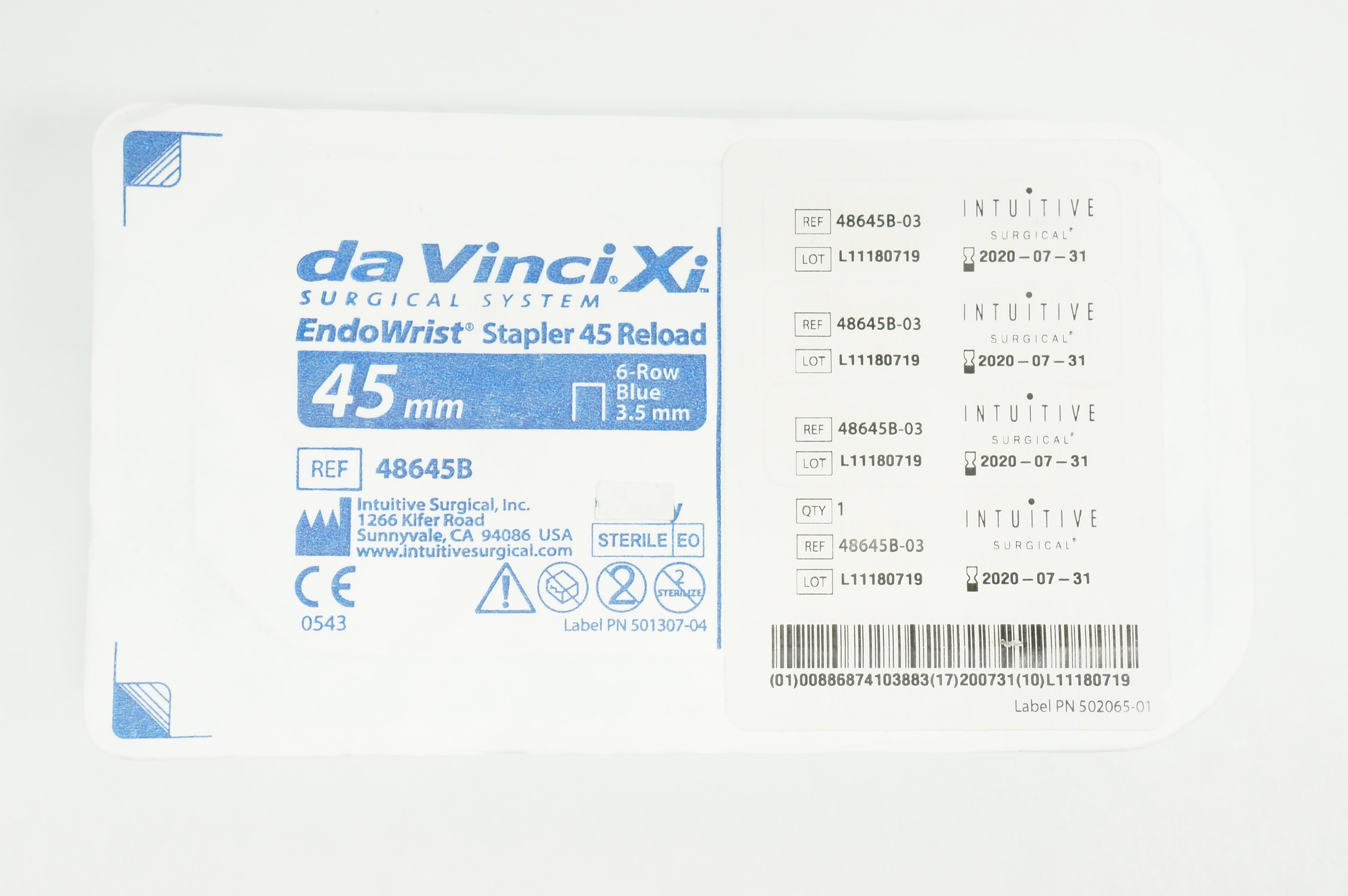 Intuitive 48645B da Vinci Xi EndoWrist Stapler 45 Reload 6 Row Blue 3.5mm (x)