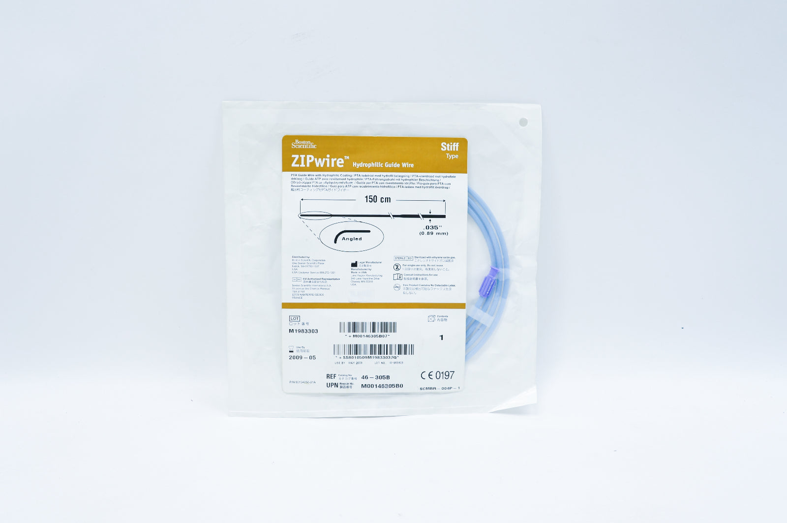 Boston Scientific 45-305B ZIPwire Hydrophilic Guide Wire 0.035inch x 150cm (x)