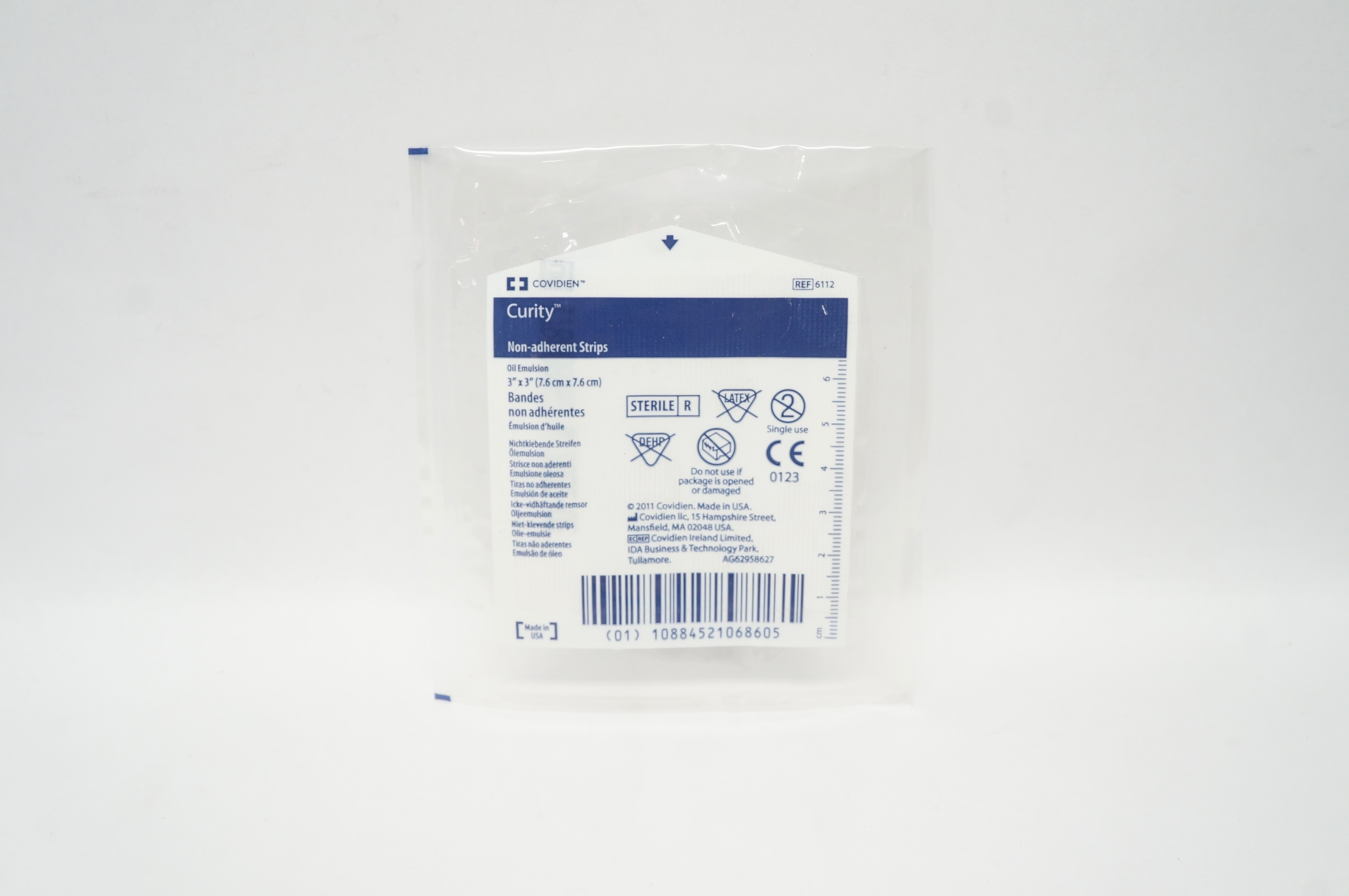 Covidien 6112 Curity Non-Adherent Strips Oil Emulsion 3inch x 3inch (x)