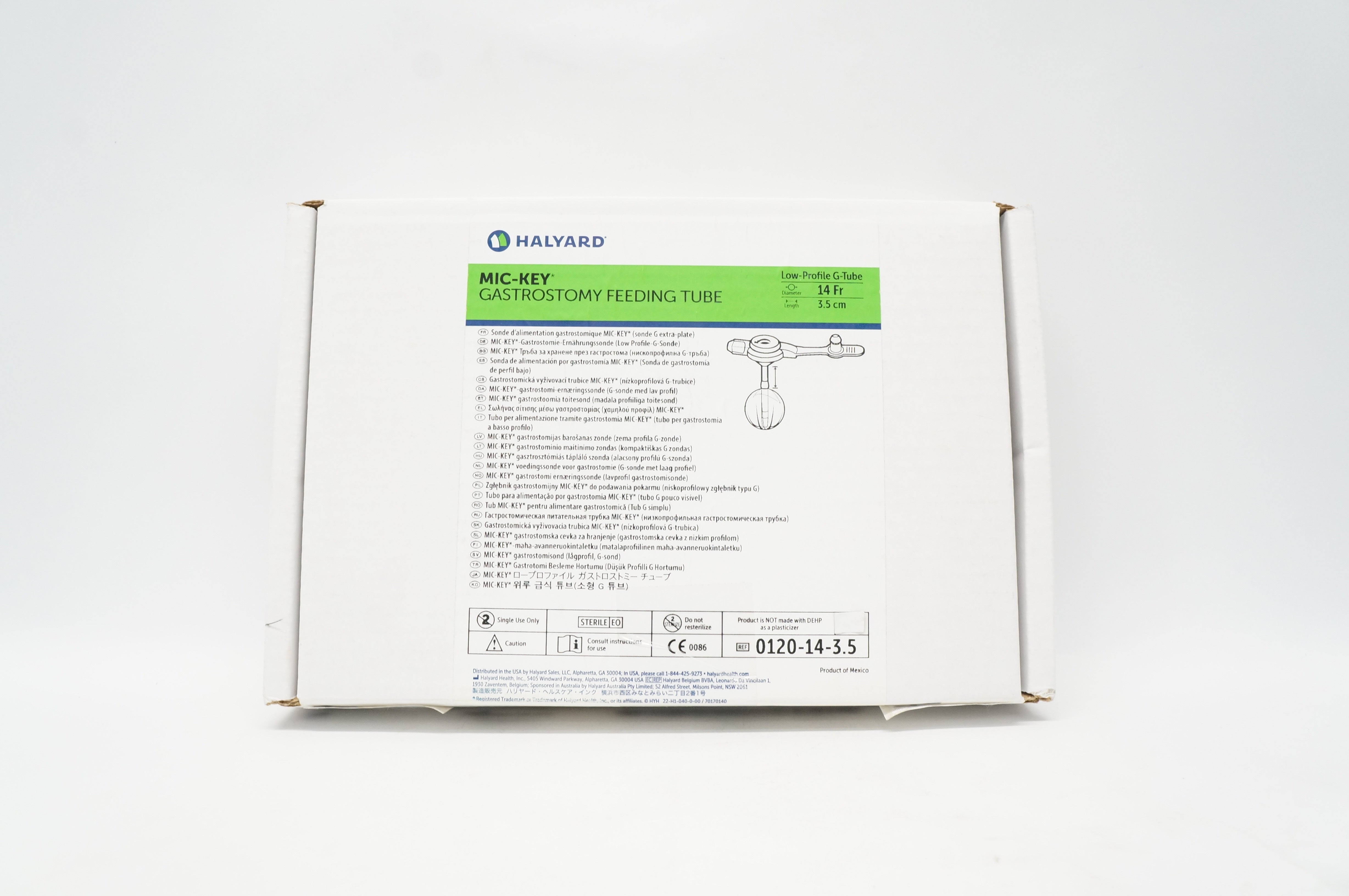 Halyard 0120-14-3.5 MIC-Key Gastrostomy Feeding Tube Low-Profile G-Tube 14Fr (x)