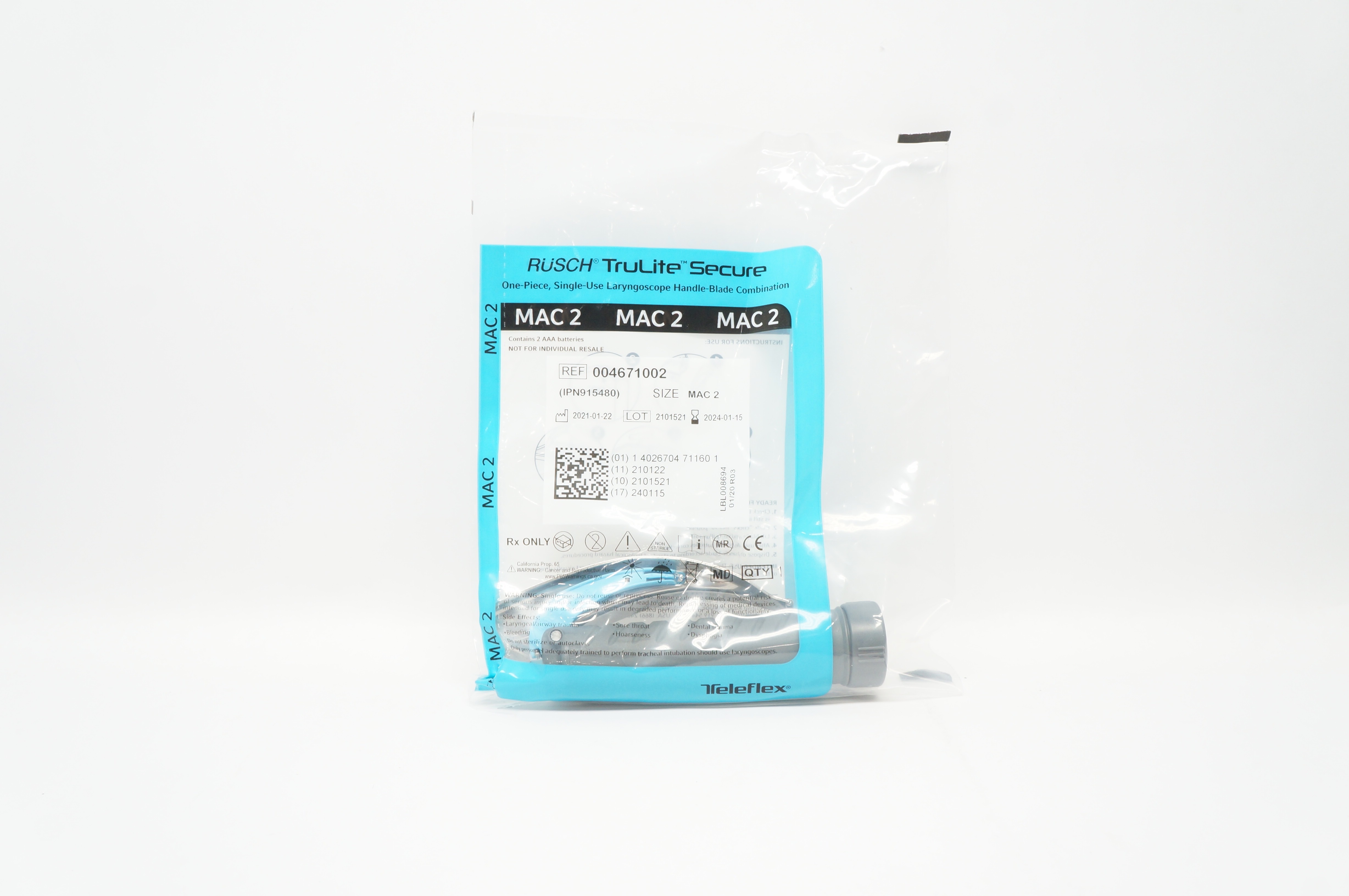 Teleflex 004671002 Rusch TruLite Secure Laryngoscope Handle-Bande Mac 2