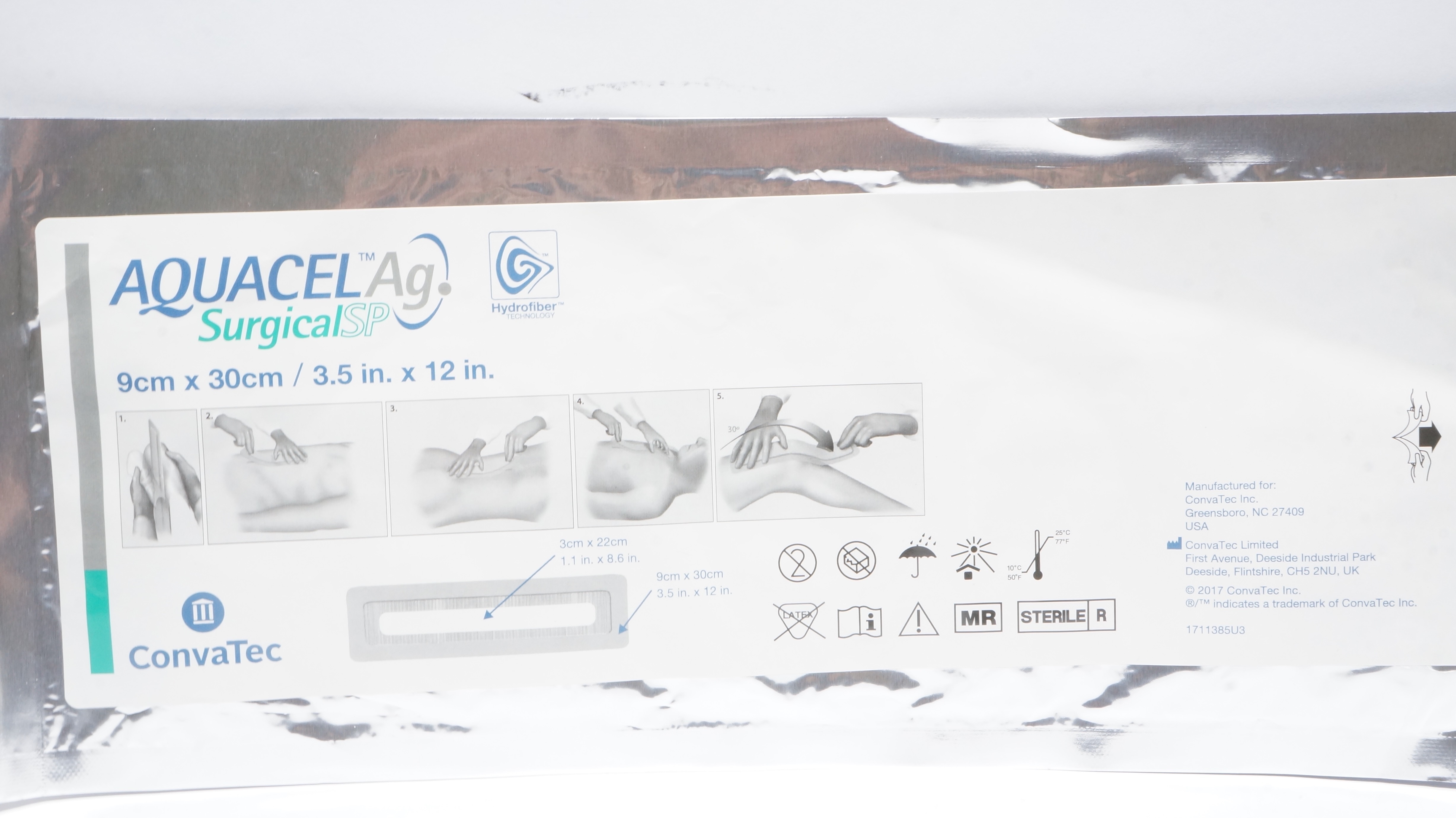 ConvaTec Aquacel Ag Advanced Antimicrobial Dressing 3.5inch x 12inch