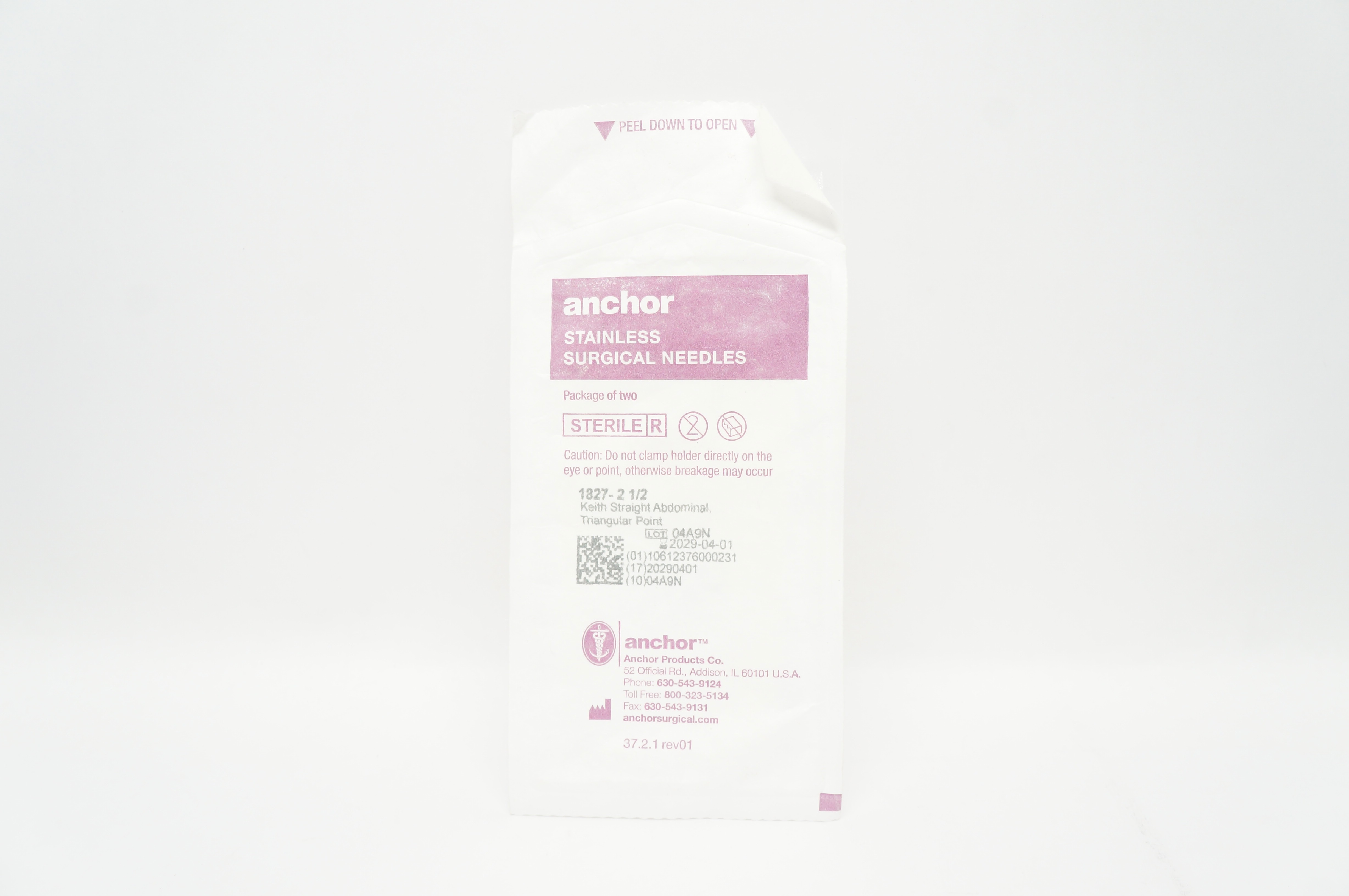 Anchor 1827-2 1/2 Surgical Ndles Keith Abdominal - Pack of 2