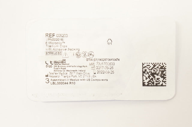 Teleflex 005200 6Microclip Titanium Clips with Adhesive Backing (x)