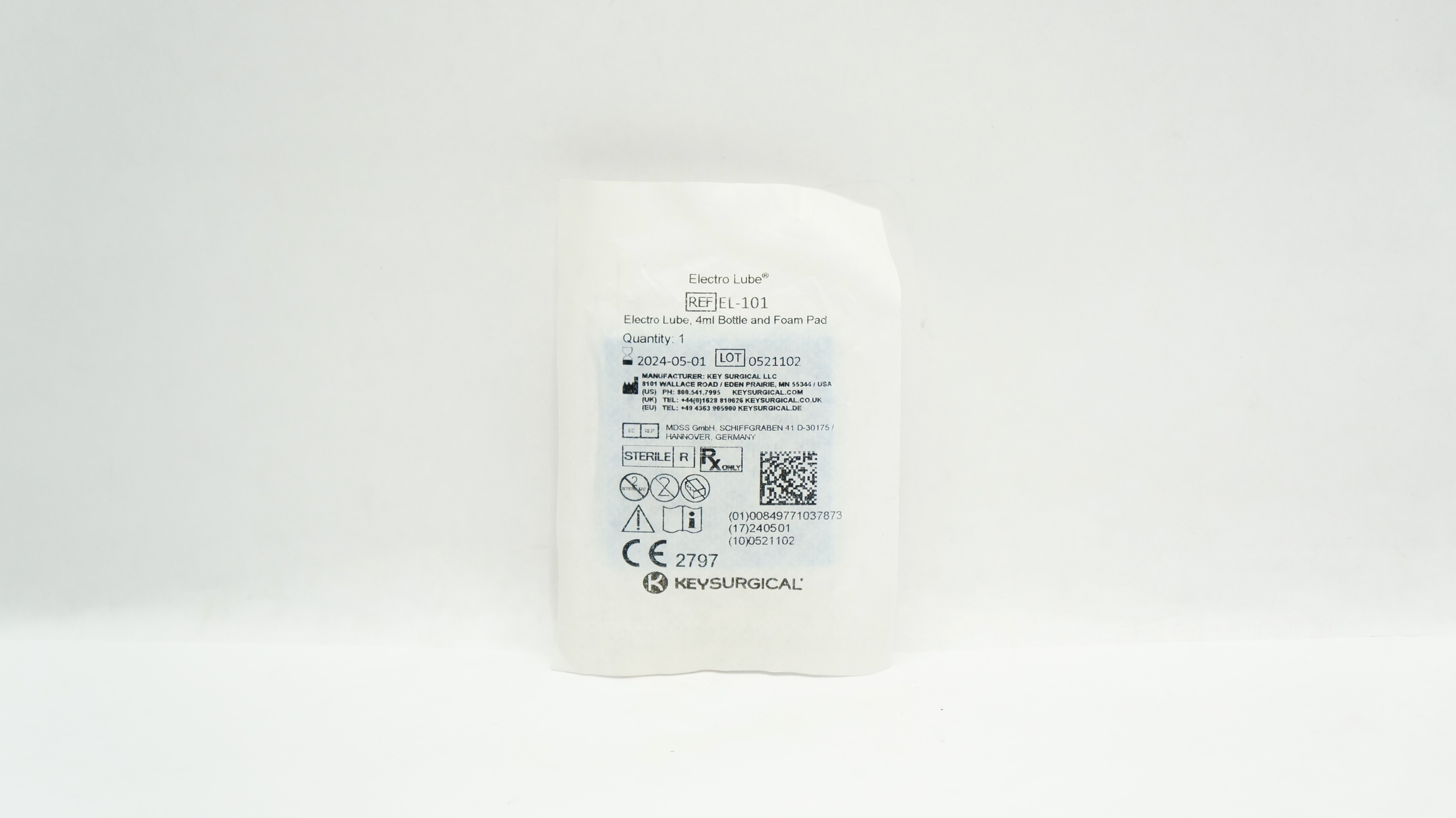 Keysurgical EL-101 4ml Bottle and Foam Pad
