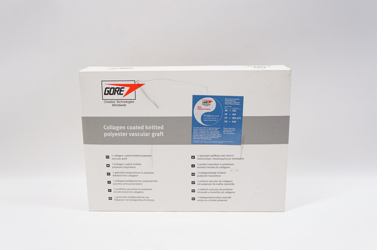 Gore SK001440 Collagen Coated Knitted Polyester Vascular Graft, Straight 40cm(x)