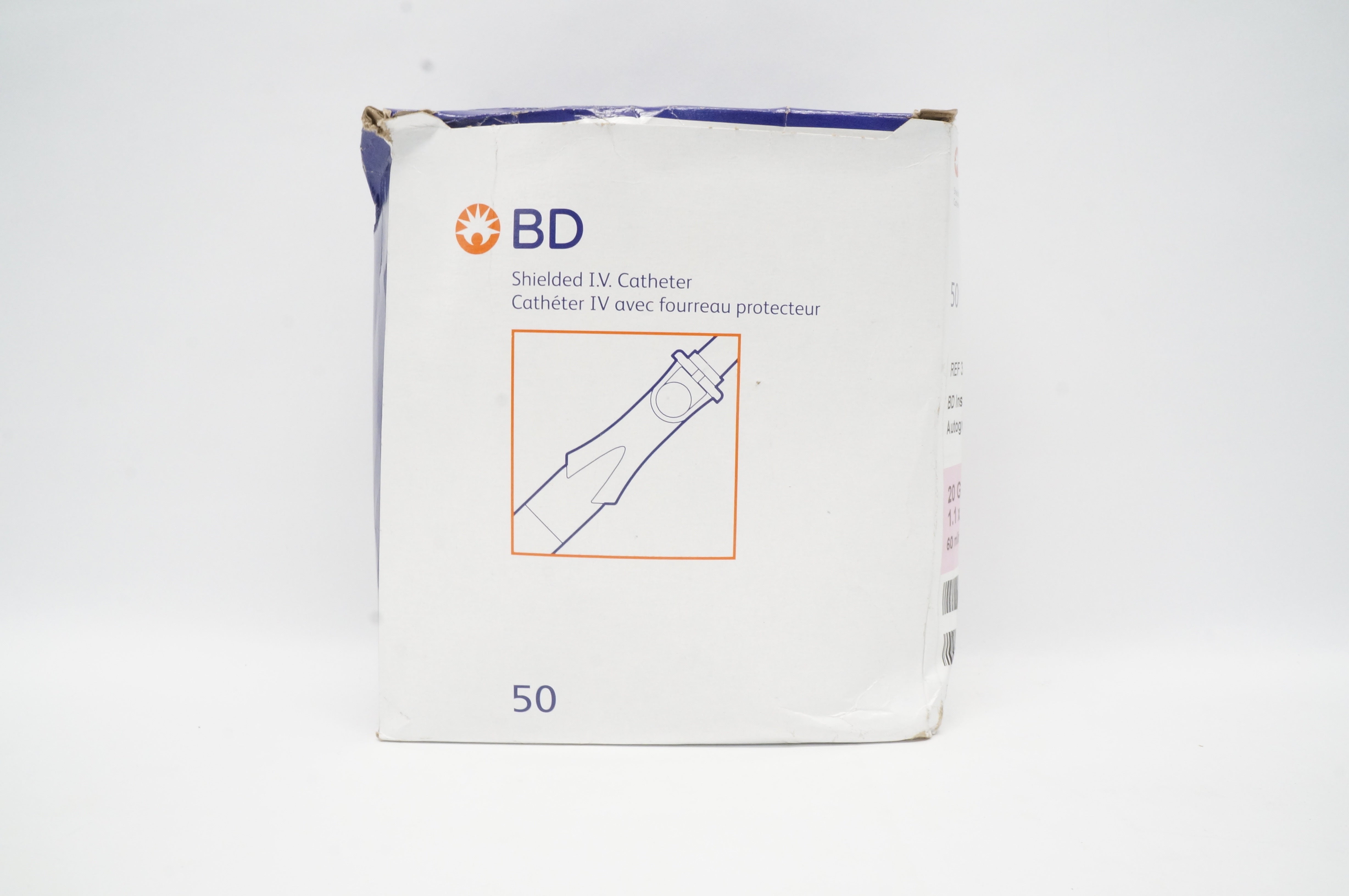BD 381434 Insyte Autoguard Shielded I.V. Cath. 20Ga x 1.16inch, 60ml - Box of 40