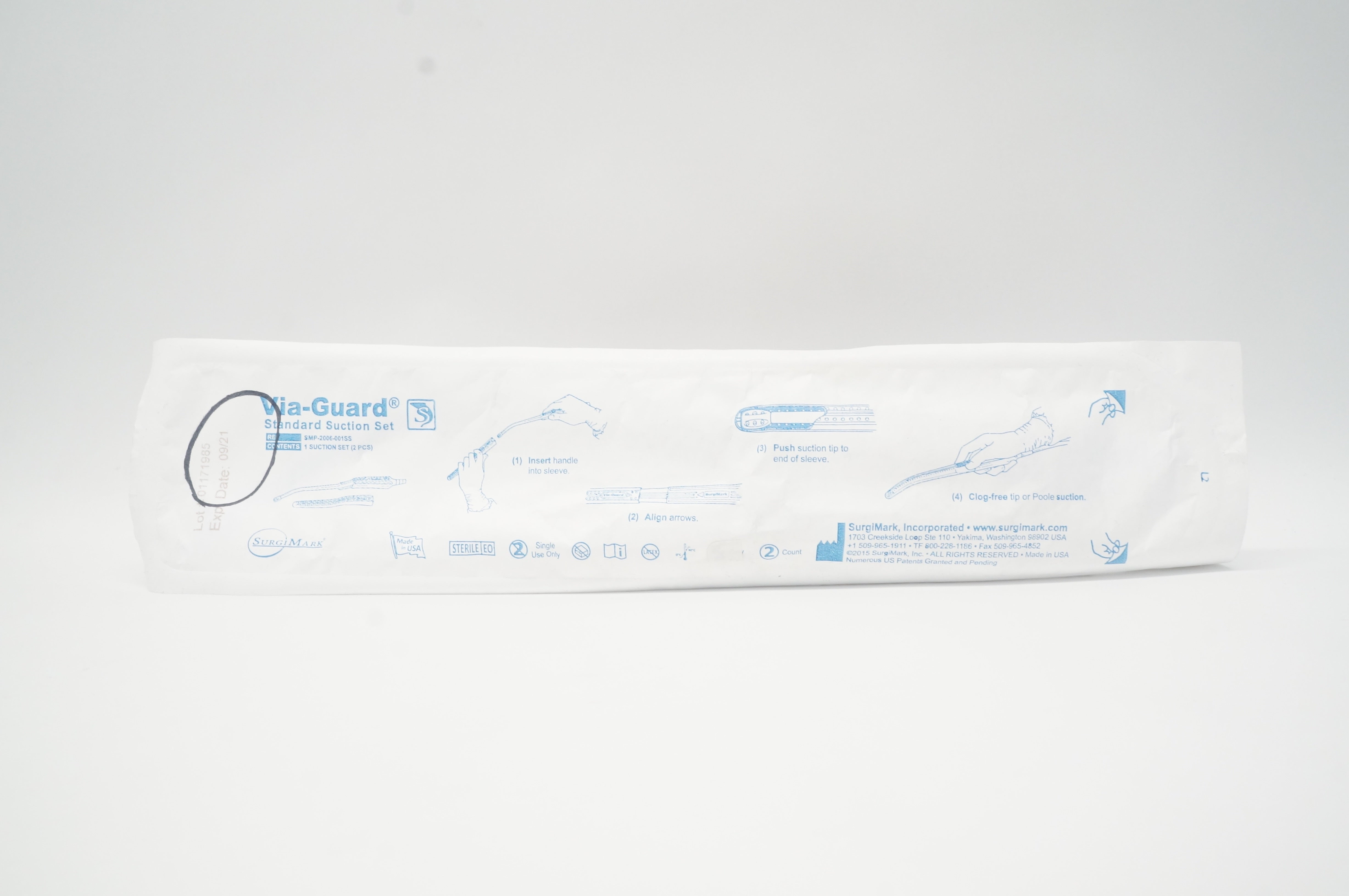SurgiMark SMP-2006-001SS Via-Guard Standard Suction Set