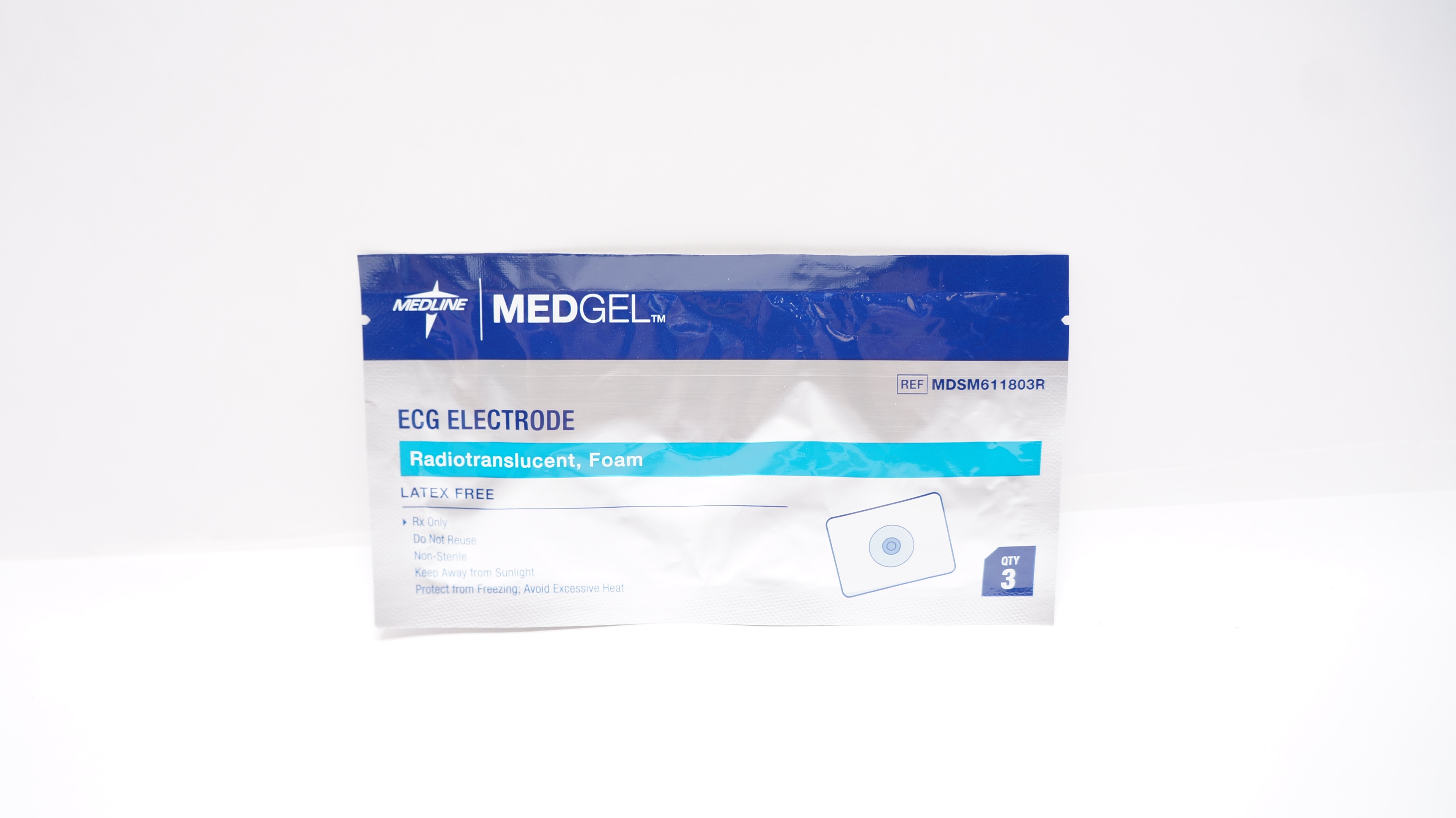 Medline MDSM611803R  MedGel ECG Electrode Radiotranslucent, Foam (x) - Pack of 3