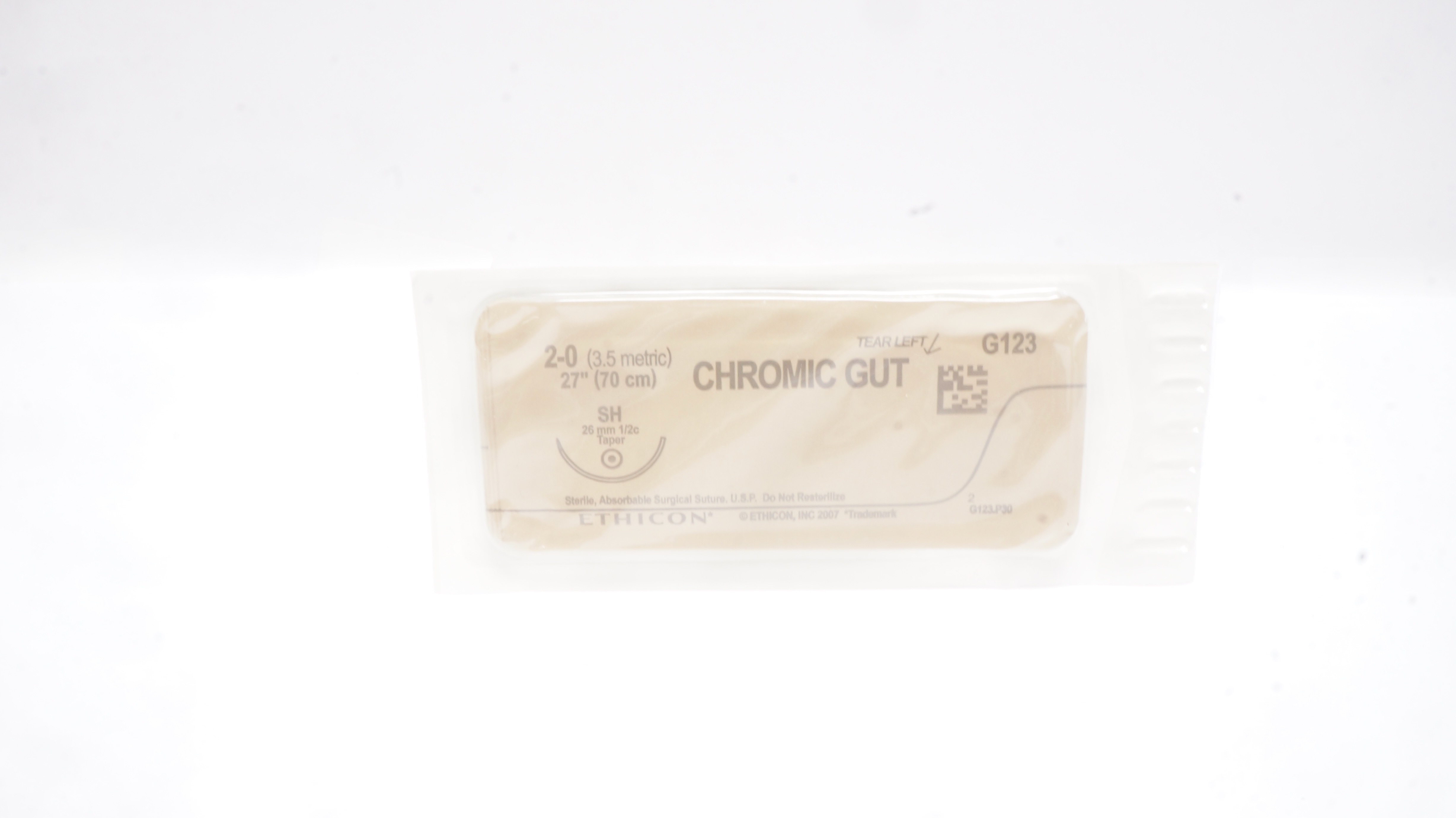 Ethicon G123 2-0 Chromic Gut Surgical Stre SH 26mm 1/2c Taper, 27inch