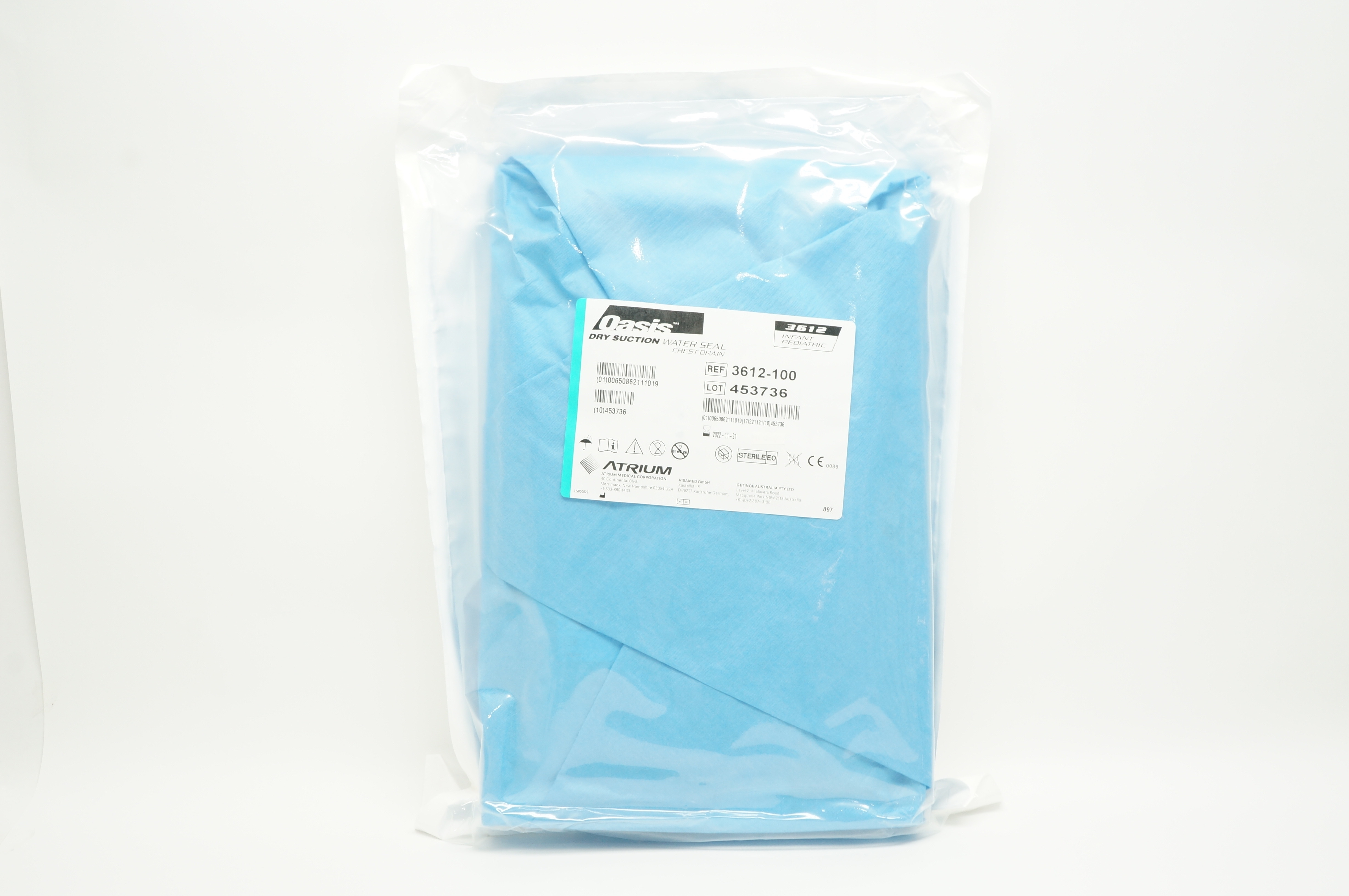 Atrium 3612-100 Oasis Dry Suction Water Seal Chest Drain Infant Pediatric