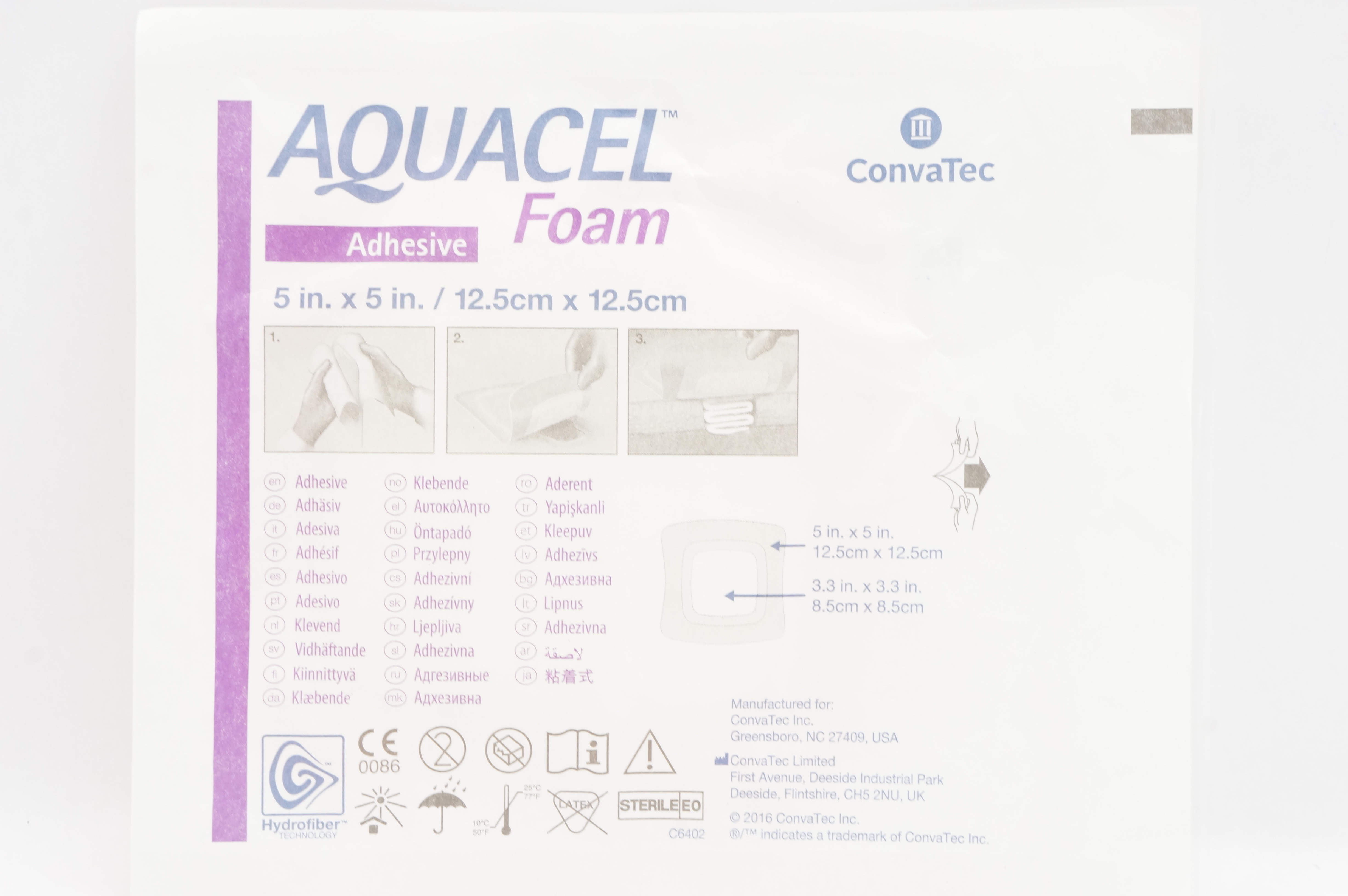 ConvaTec AQUACEL Adhesive Foam 5inch x 5inch (x)