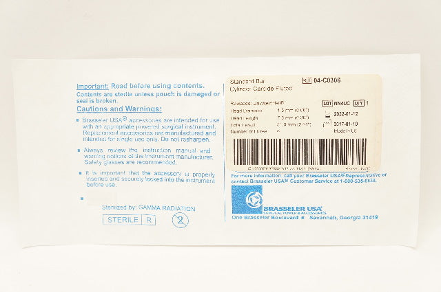Brasseler 04-C0306 Standard Bur Cylinder Carbide Fluted, 6Flutes 0.06x ...