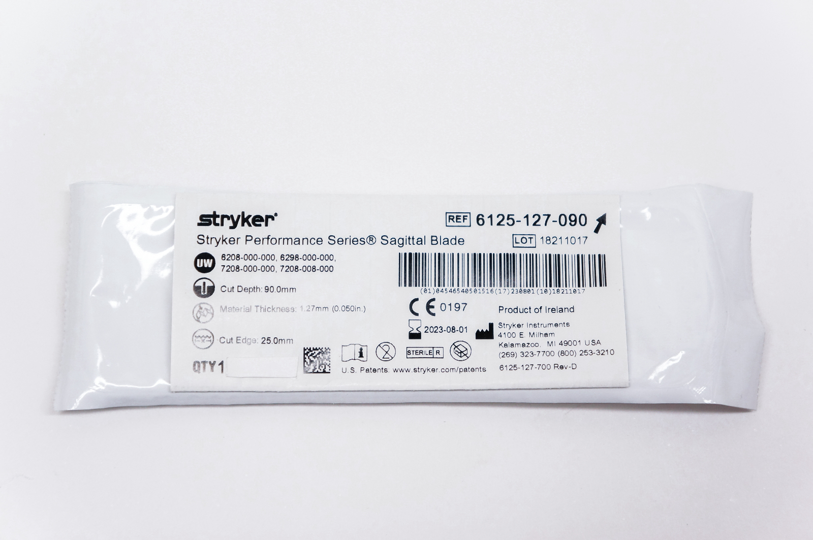 Stryker 6125127090 Performance Series Sagittal Blade 25.0mm x 90.0mm