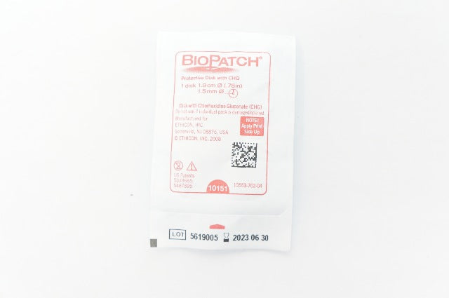 Ethicon 10151 BioPatch Protective Disk with CHG 0.75inch x 1.5mm
