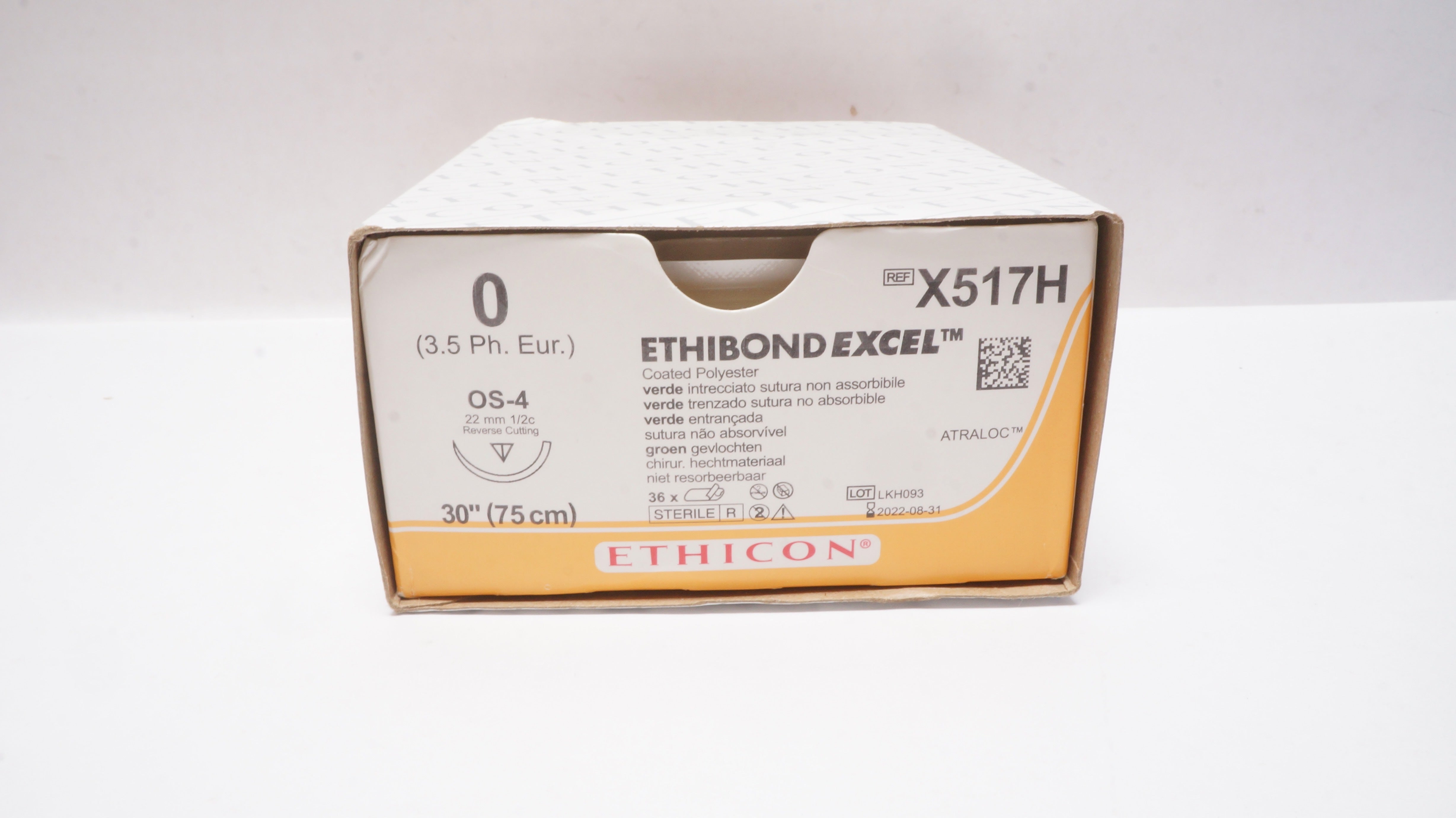Ethicon X517H 0 ETHIBOND EXCEL OS-4 22mm 1/2c Reverse Cutting 30in.(x)-Box of 29