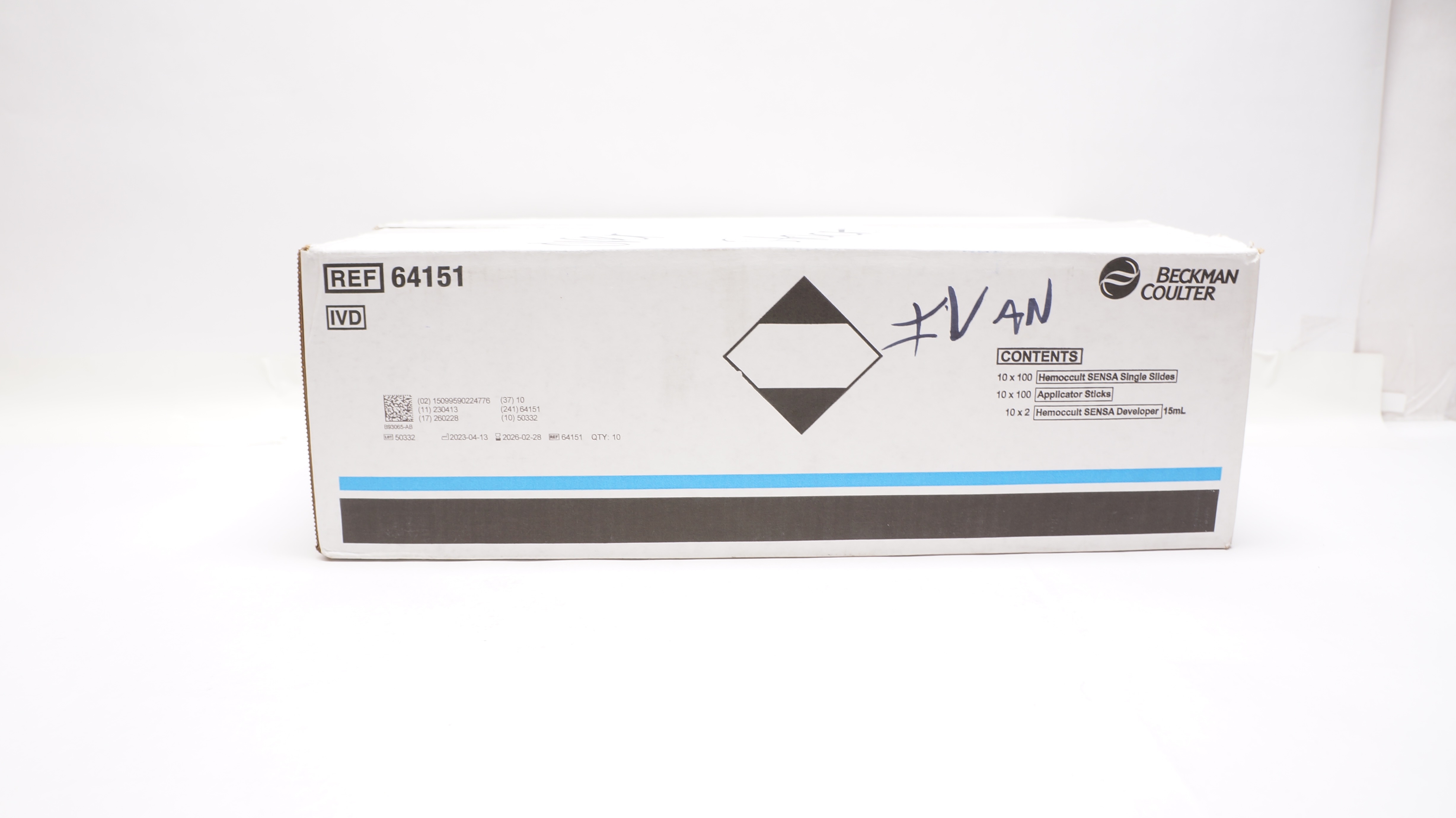 Beckman Coulter 64151 Hemoccult Sensa Sensitive Test Single Slides - Box of 1000