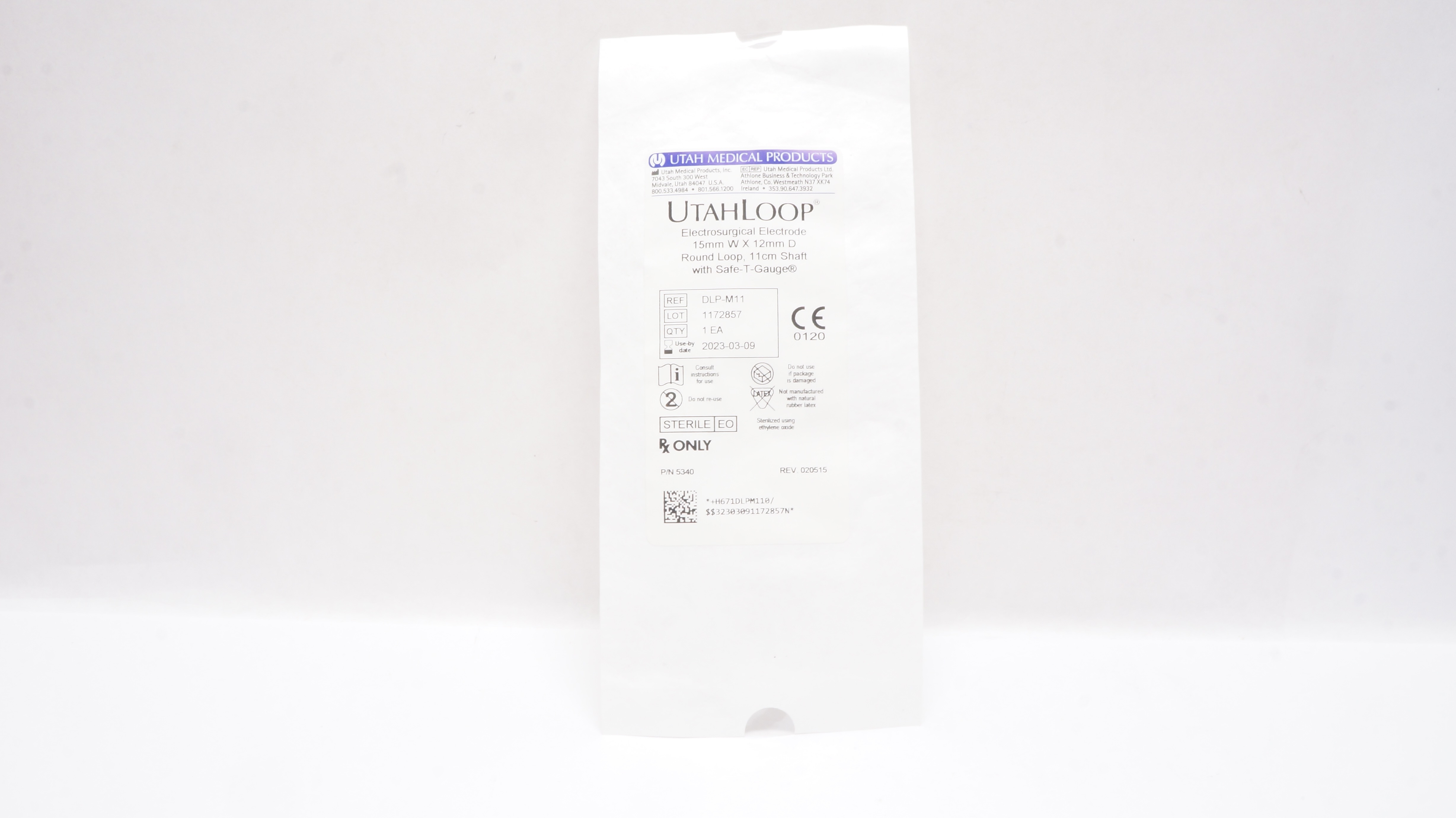 UTAH Medical DLP-M11 Electrosurgical Electrode 15x12mm Round Loop 11cm Shaft (x)