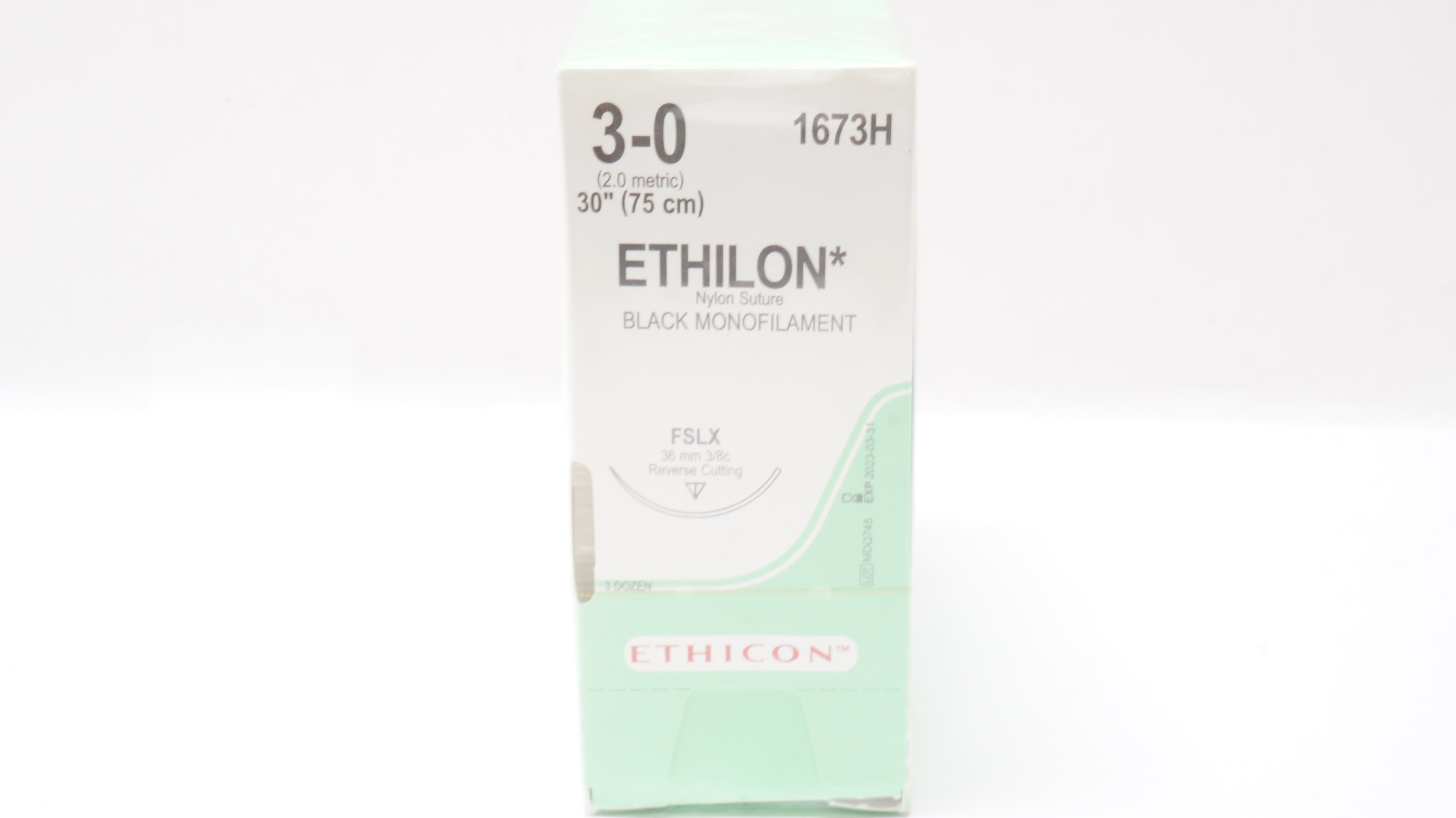 Ethicon 1673H 3-0 ETHILON, FSLX, 36mm 3/8c, 30inch ~ Pack of 36 (x)