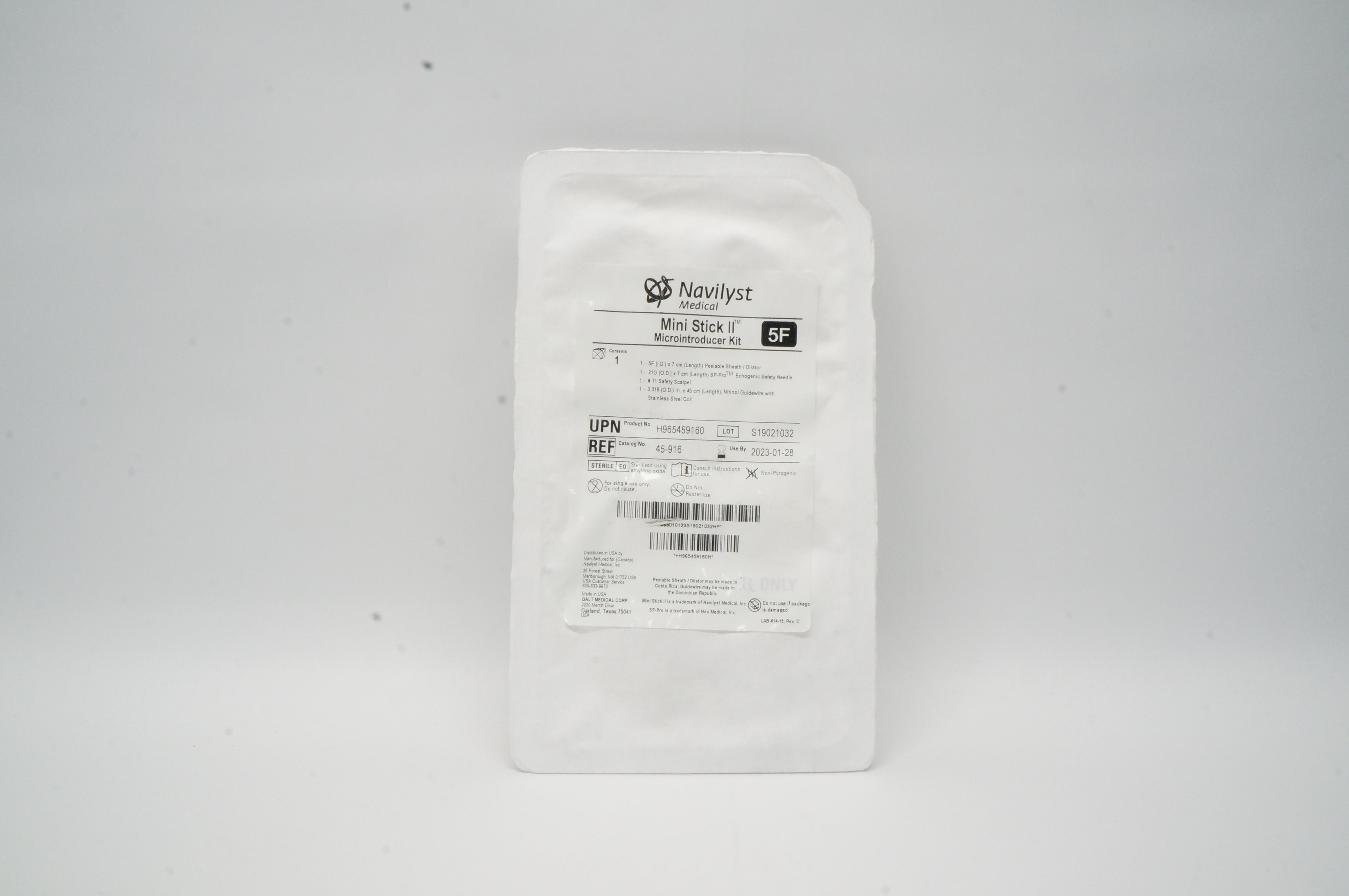 Navilyst Medical 45916 Mini Stick II Microintroducer Kit 5F